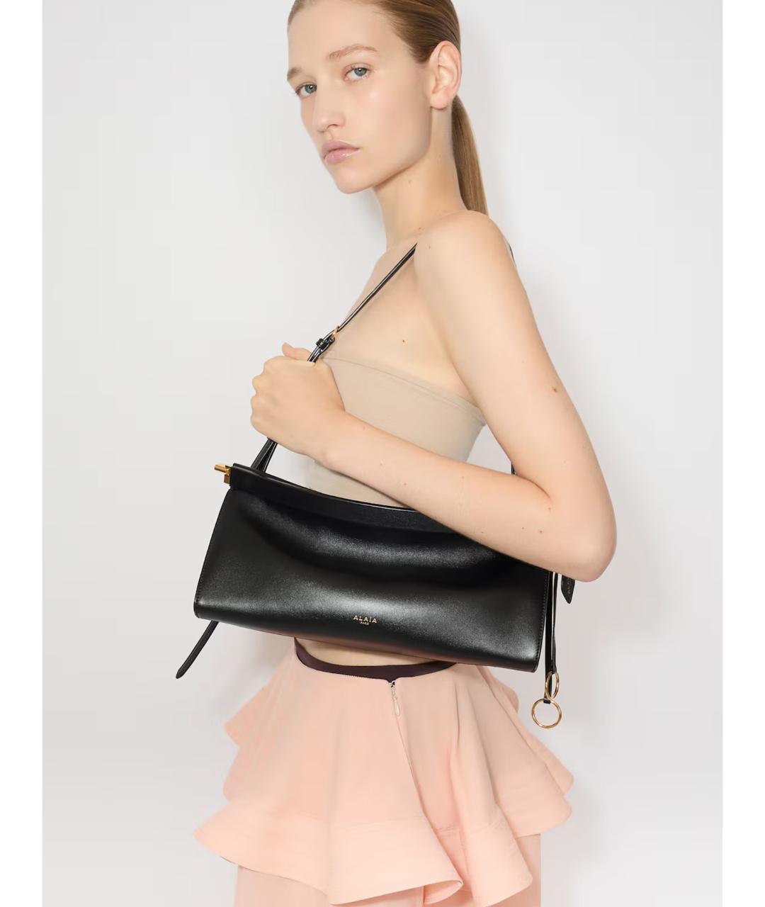 ALAIA Черная кожаная сумка через плечо, фото 2