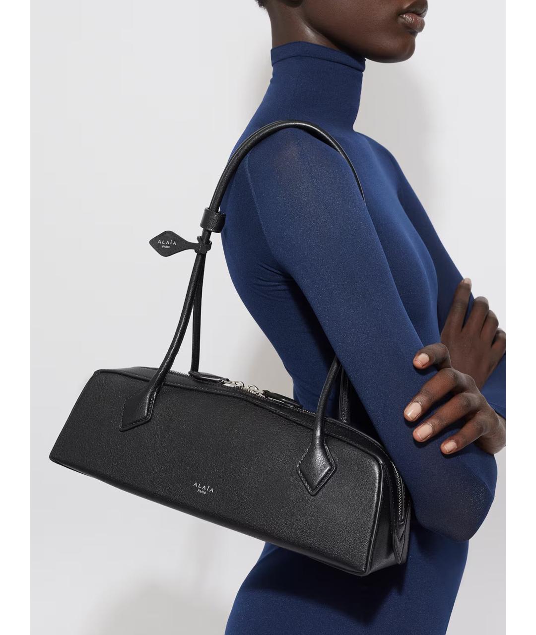 ALAIA Черная кожаная сумка через плечо, фото 2
