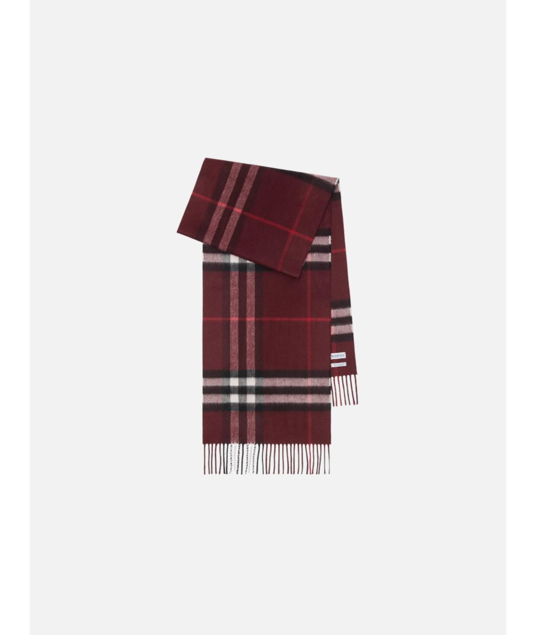 BURBERRY Бордовый кашемировый шарф, фото 3