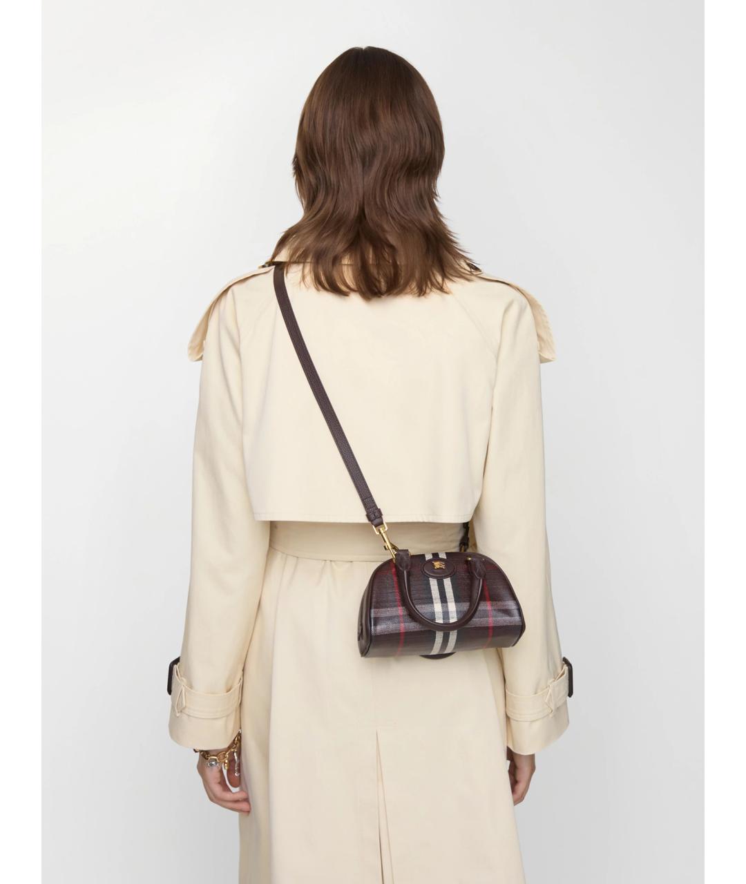BURBERRY Коричневая тканевая сумка тоут, фото 3