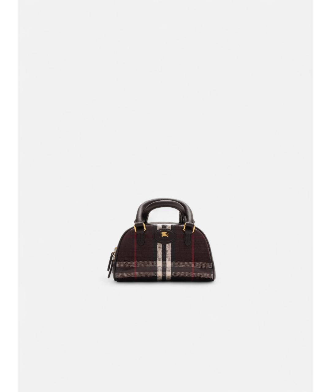 BURBERRY Коричневая тканевая сумка тоут, фото 7