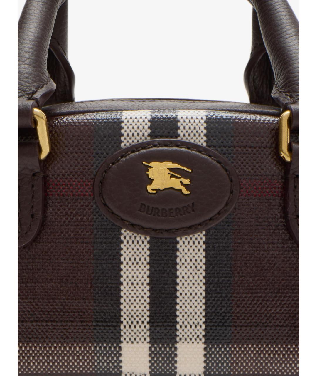 BURBERRY Коричневая тканевая сумка тоут, фото 6