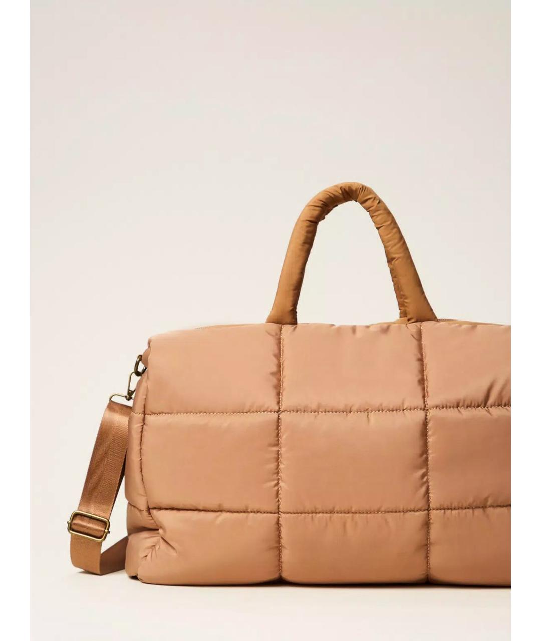 TWIN-SET Коричневая тканевая сумка через плечо, фото 3