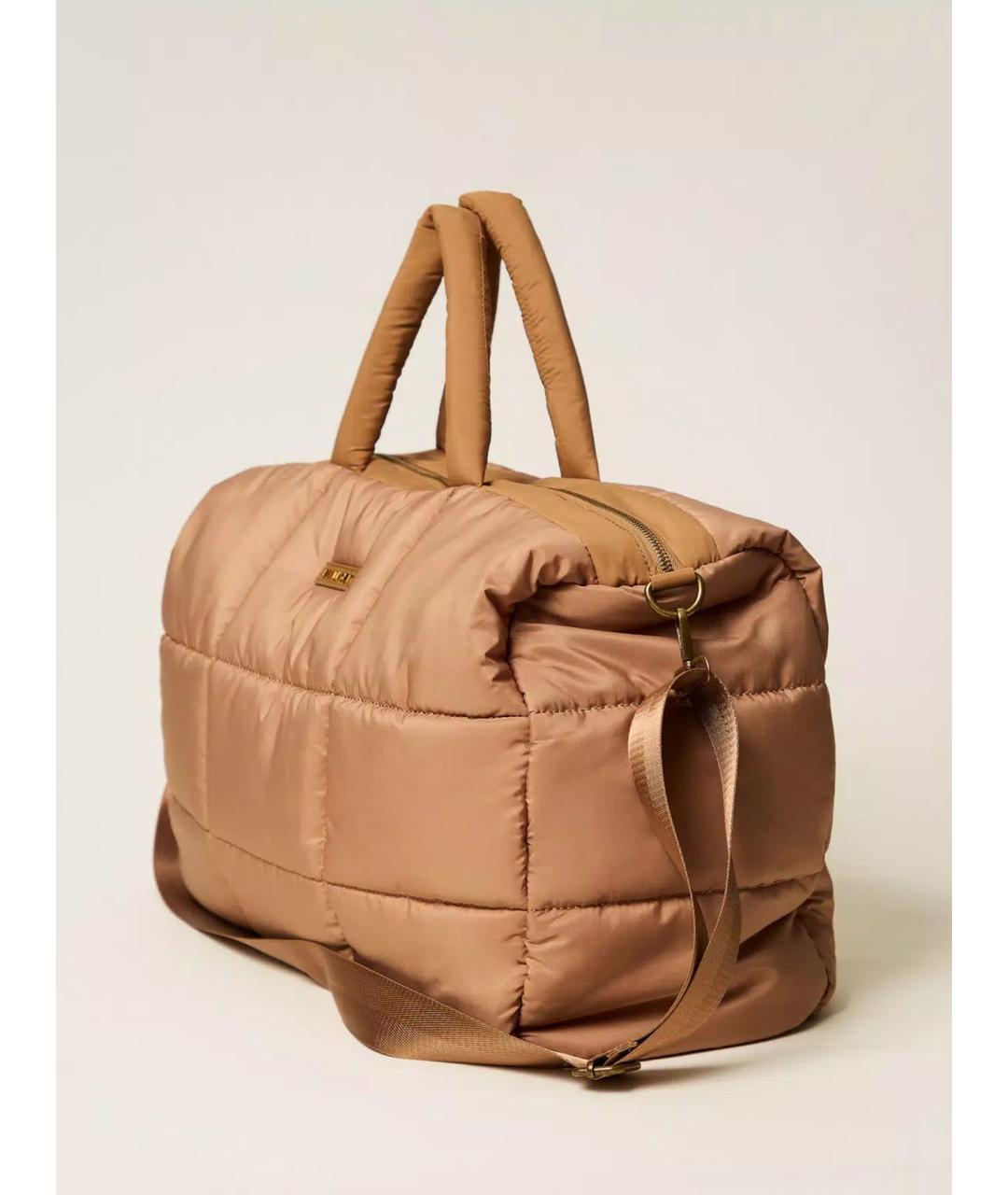 TWIN-SET Коричневая тканевая сумка через плечо, фото 2