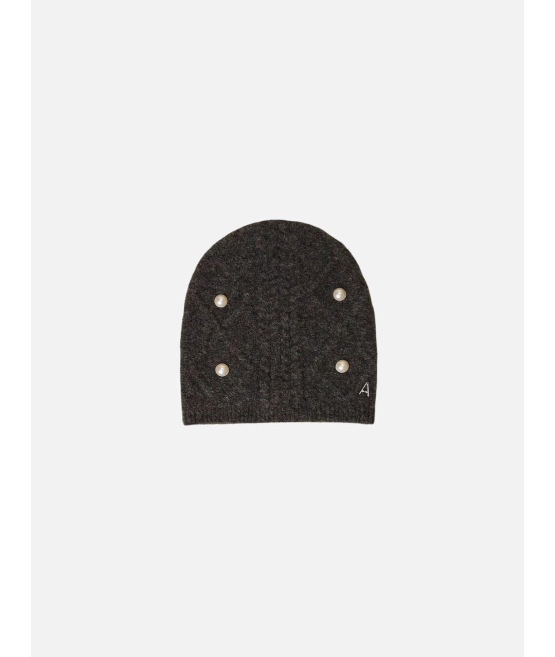 TWIN-SET Серая шерстяная шапка, фото 3