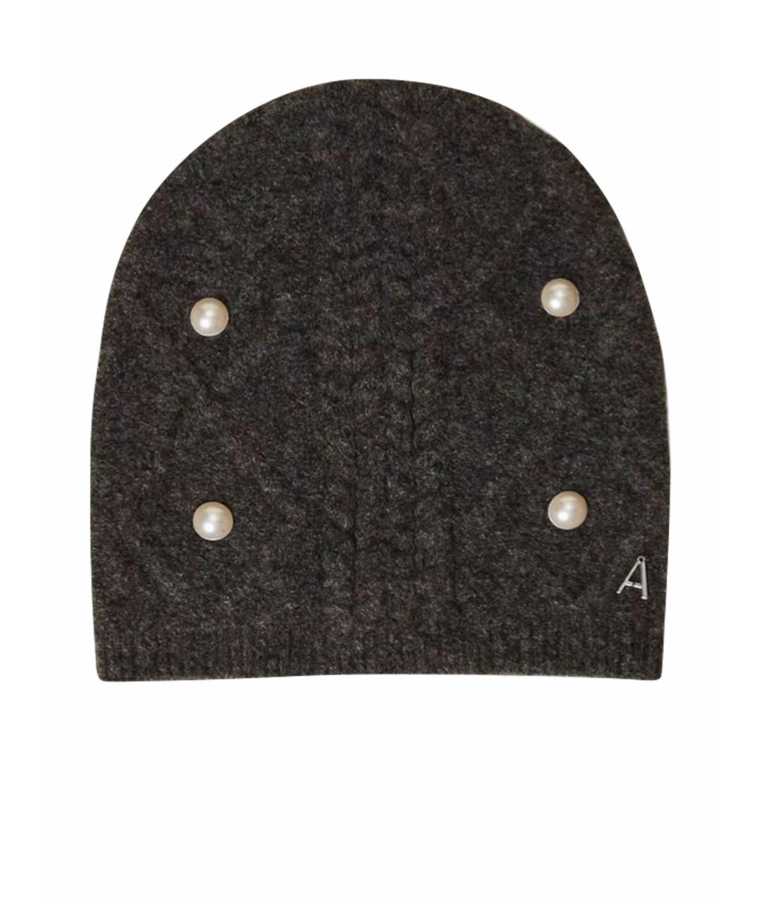 TWIN-SET Серая шерстяная шапка, фото 1