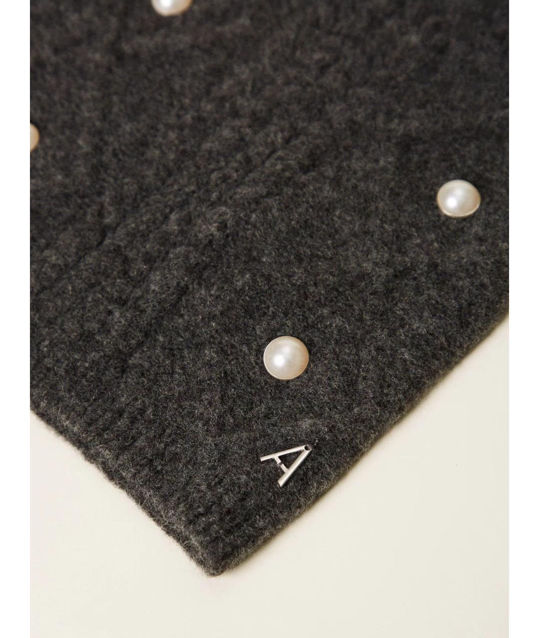 TWIN-SET Серая шерстяная шапка, фото 2