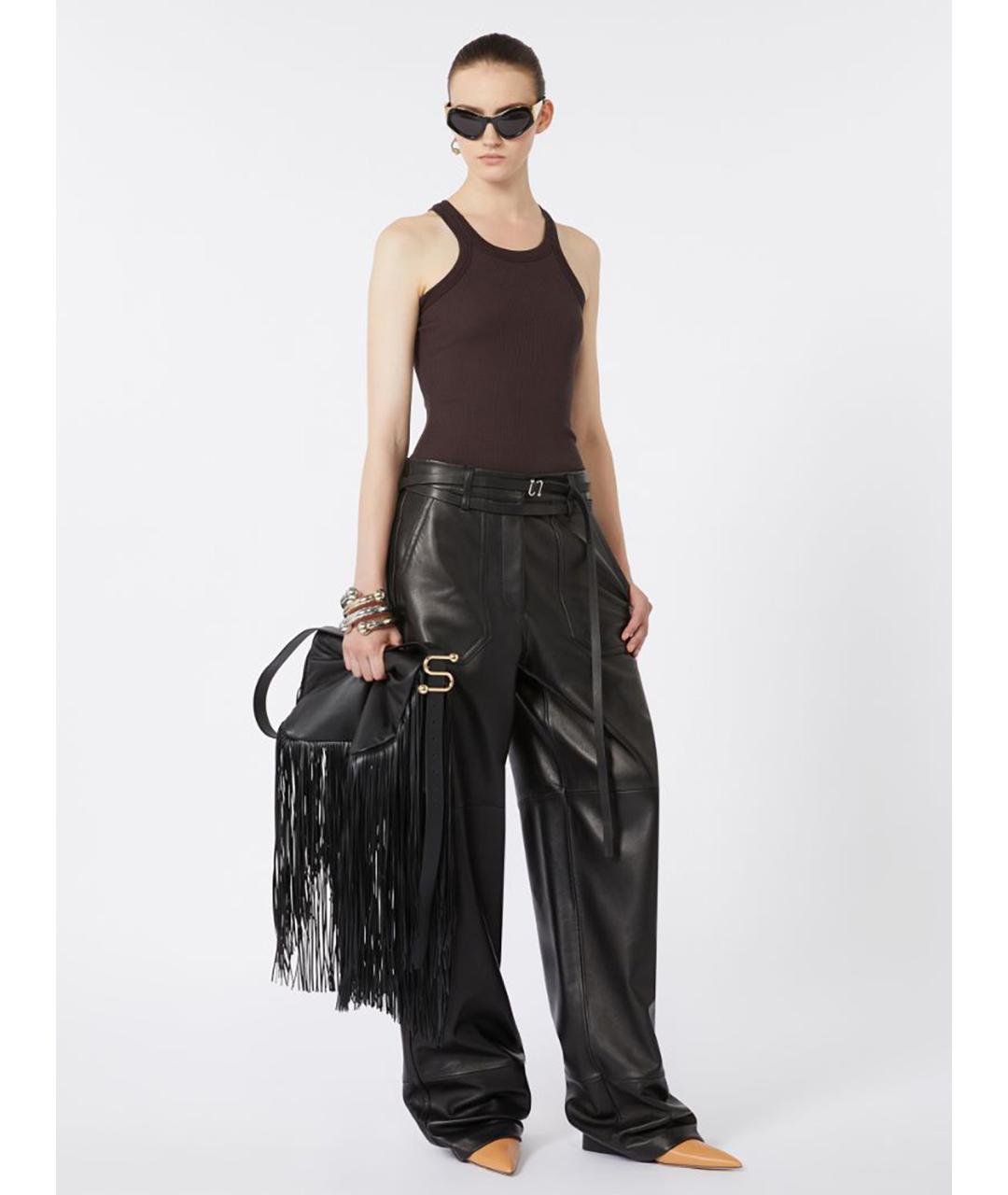 SPORTMAX Коричневая хлопковая майка, фото 2