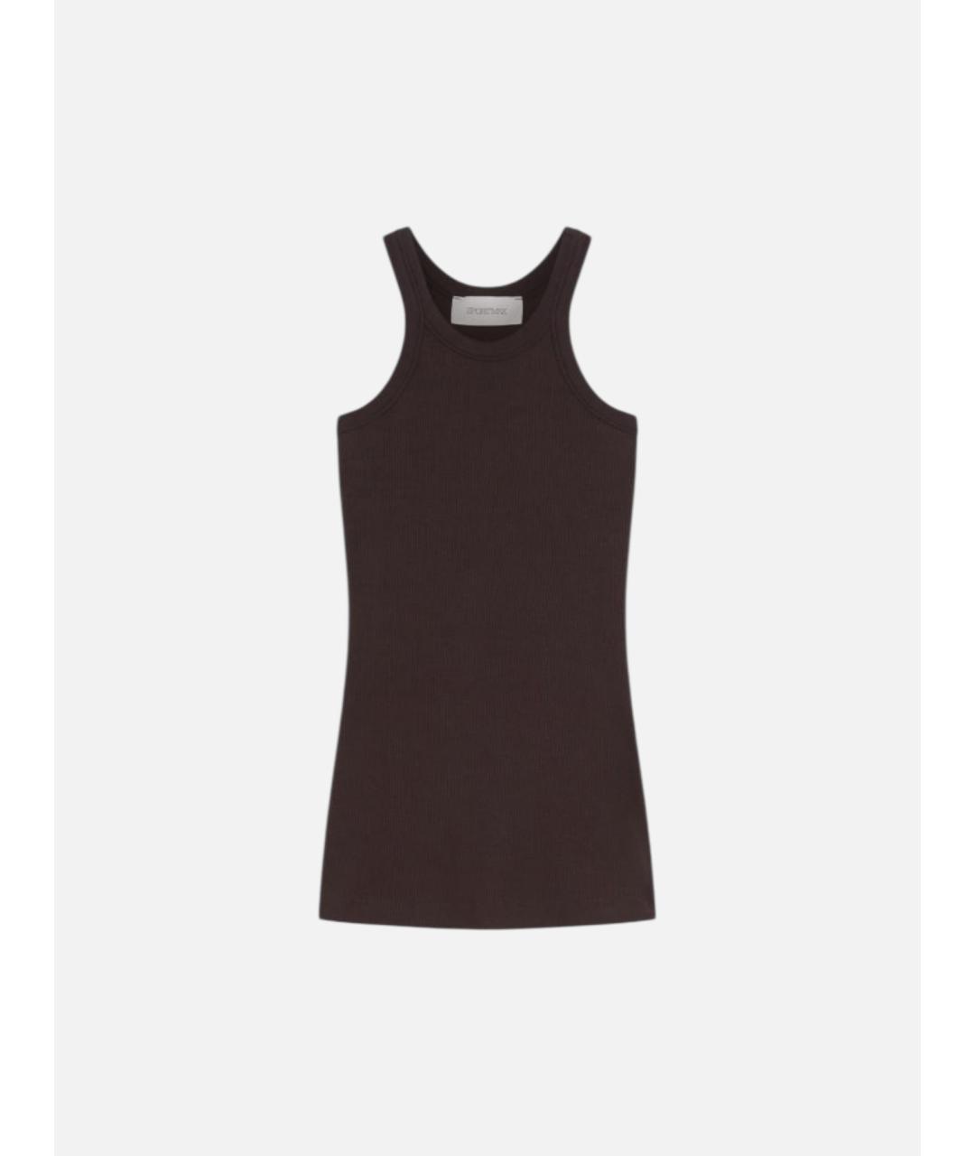 SPORTMAX Коричневая хлопковая майка, фото 6