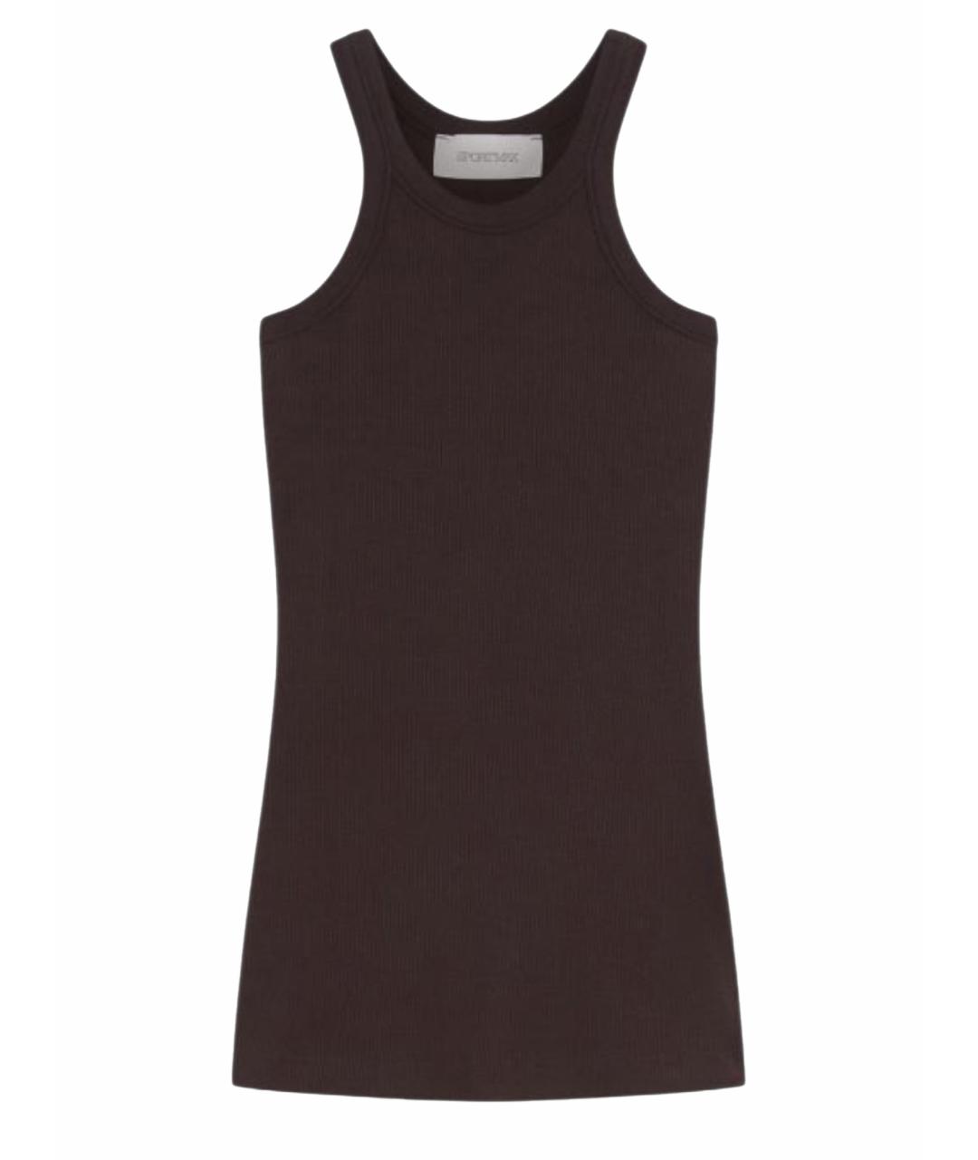SPORTMAX Коричневая хлопковая майка, фото 1