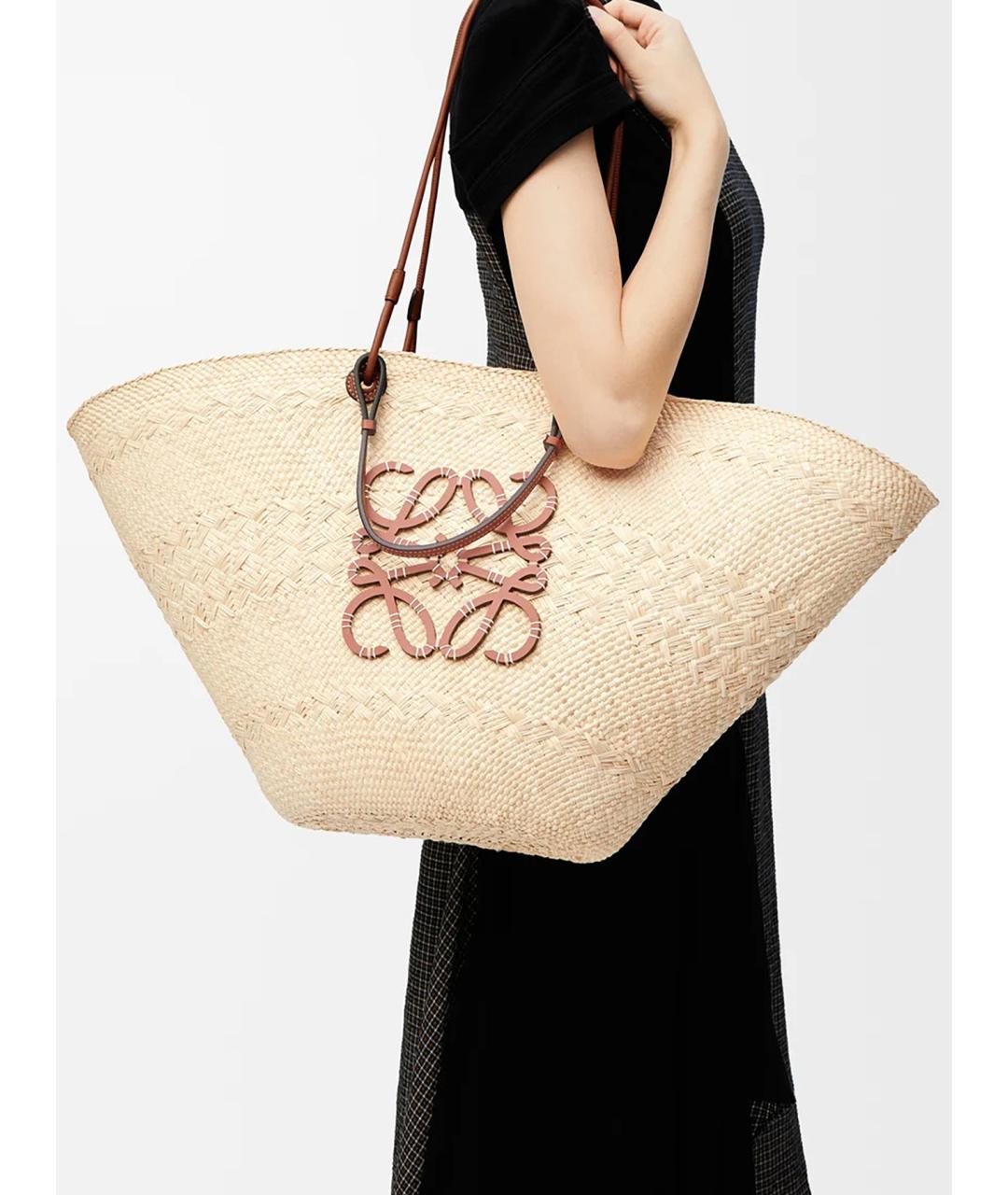 LOEWE Бежевая сумка тоут, фото 3