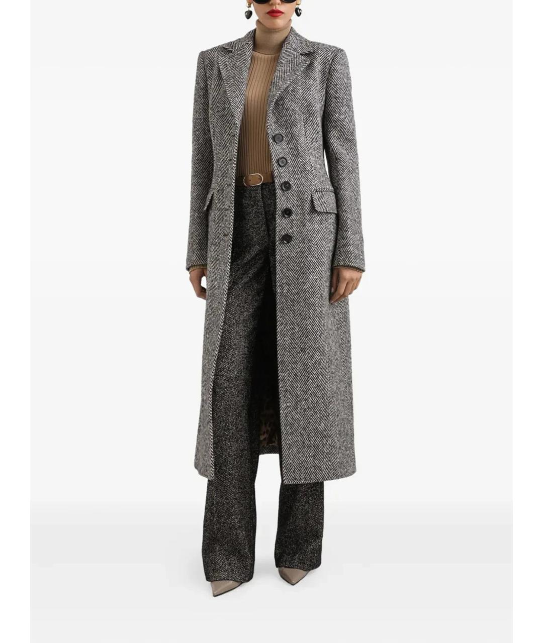 DOLCE&GABBANA Серое шерстяное пальто, фото 2