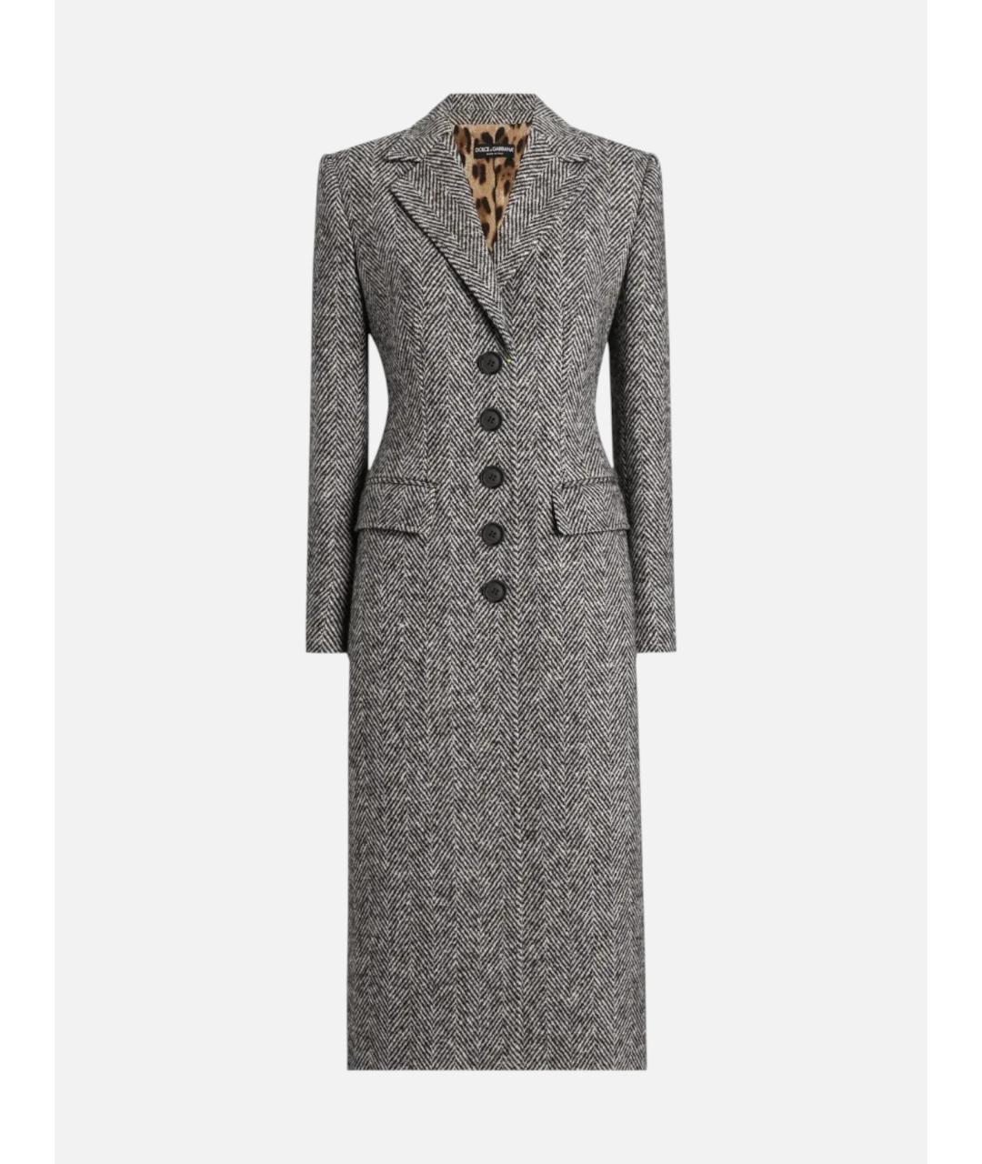 DOLCE&GABBANA Серое шерстяное пальто, фото 4
