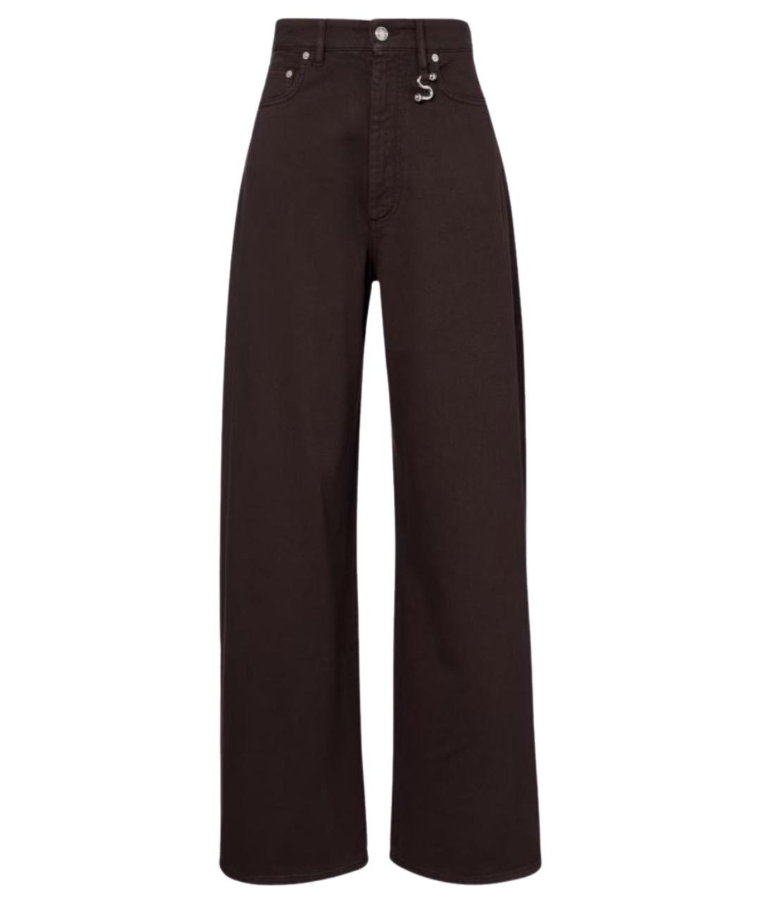 SPORTMAX Коричневые хлопковые прямые джинсы, фото 1