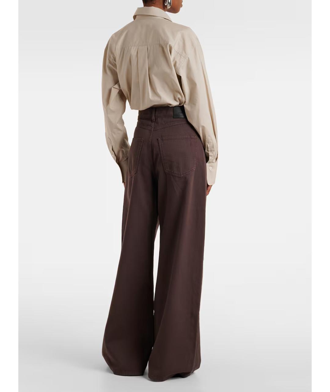 SPORTMAX Коричневые хлопковые прямые джинсы, фото 3