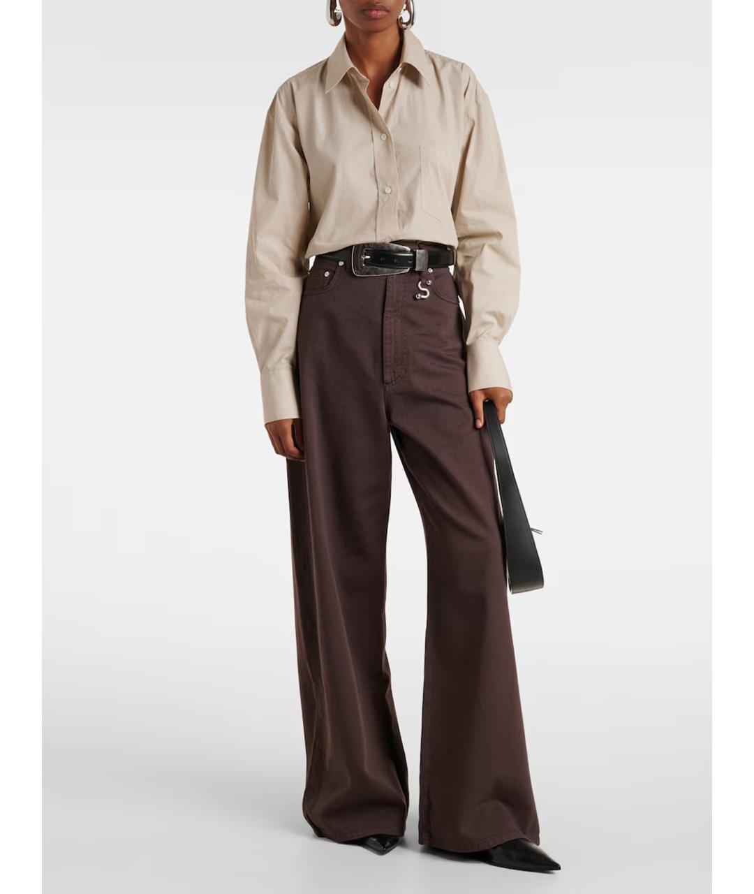 SPORTMAX Коричневые хлопковые прямые джинсы, фото 2