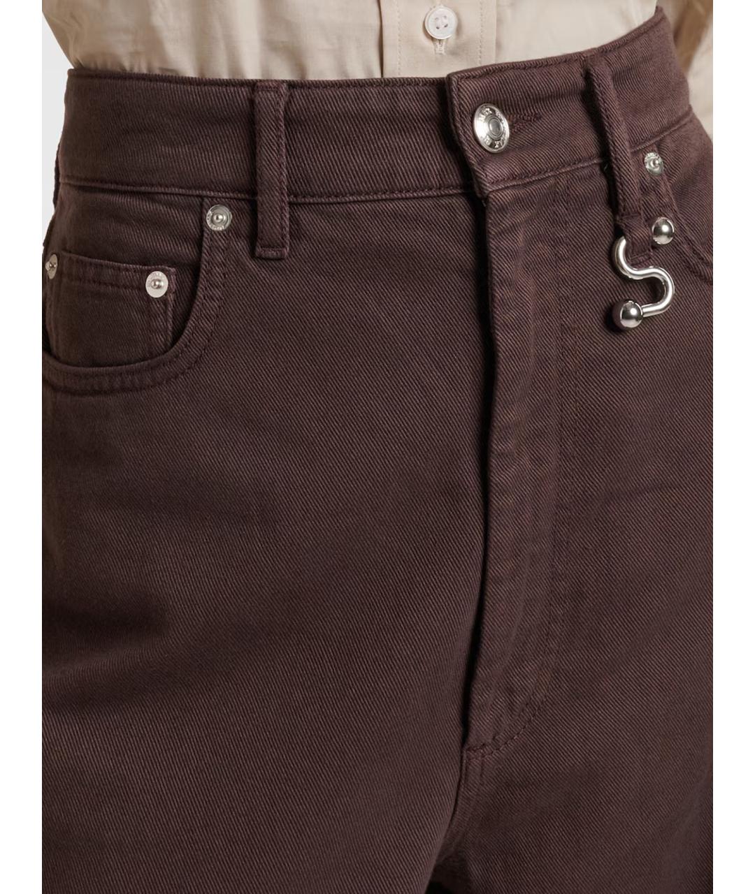 SPORTMAX Коричневые хлопковые прямые джинсы, фото 4