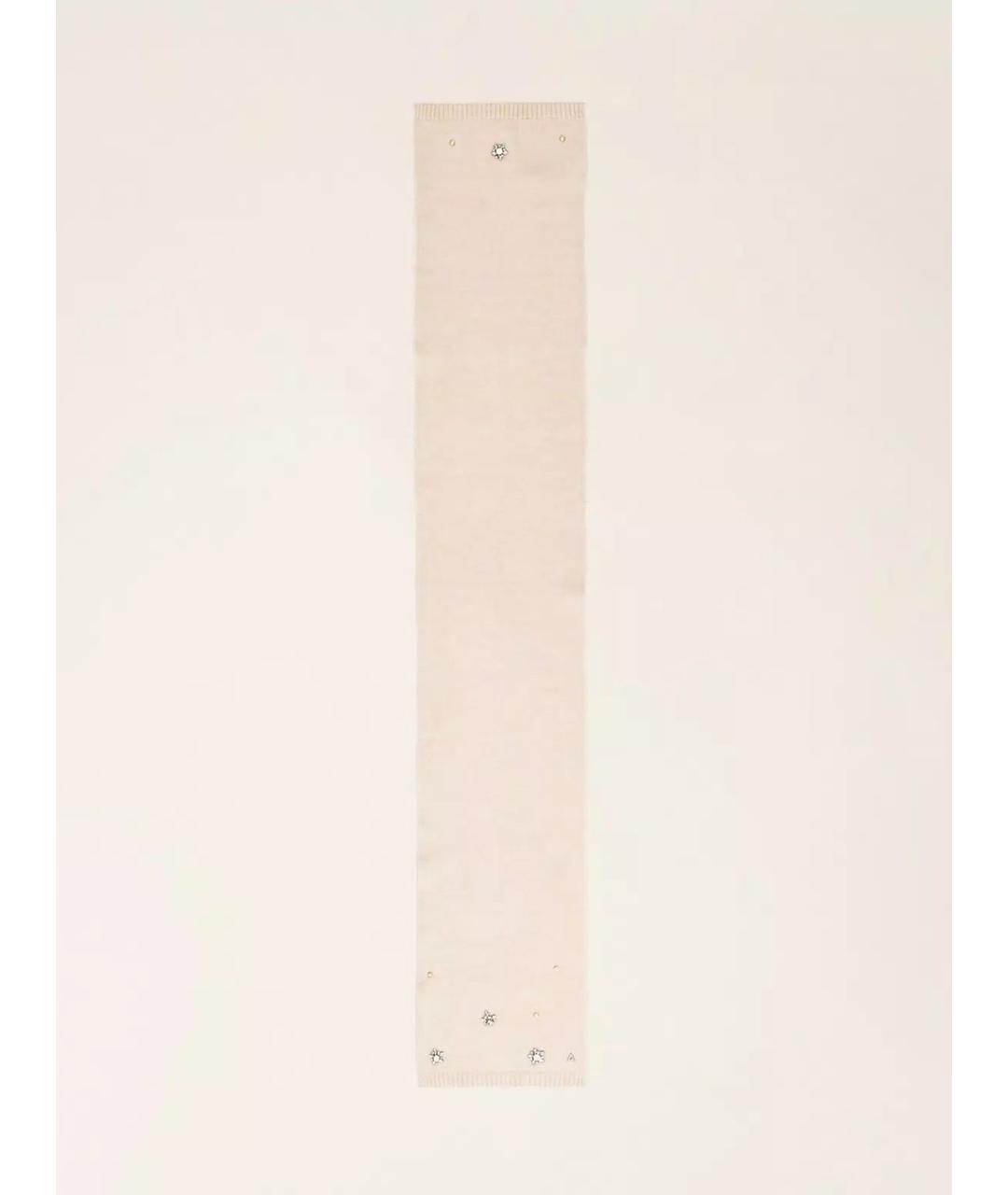 TWIN-SET Бежевый шерстяной шарф, фото 3