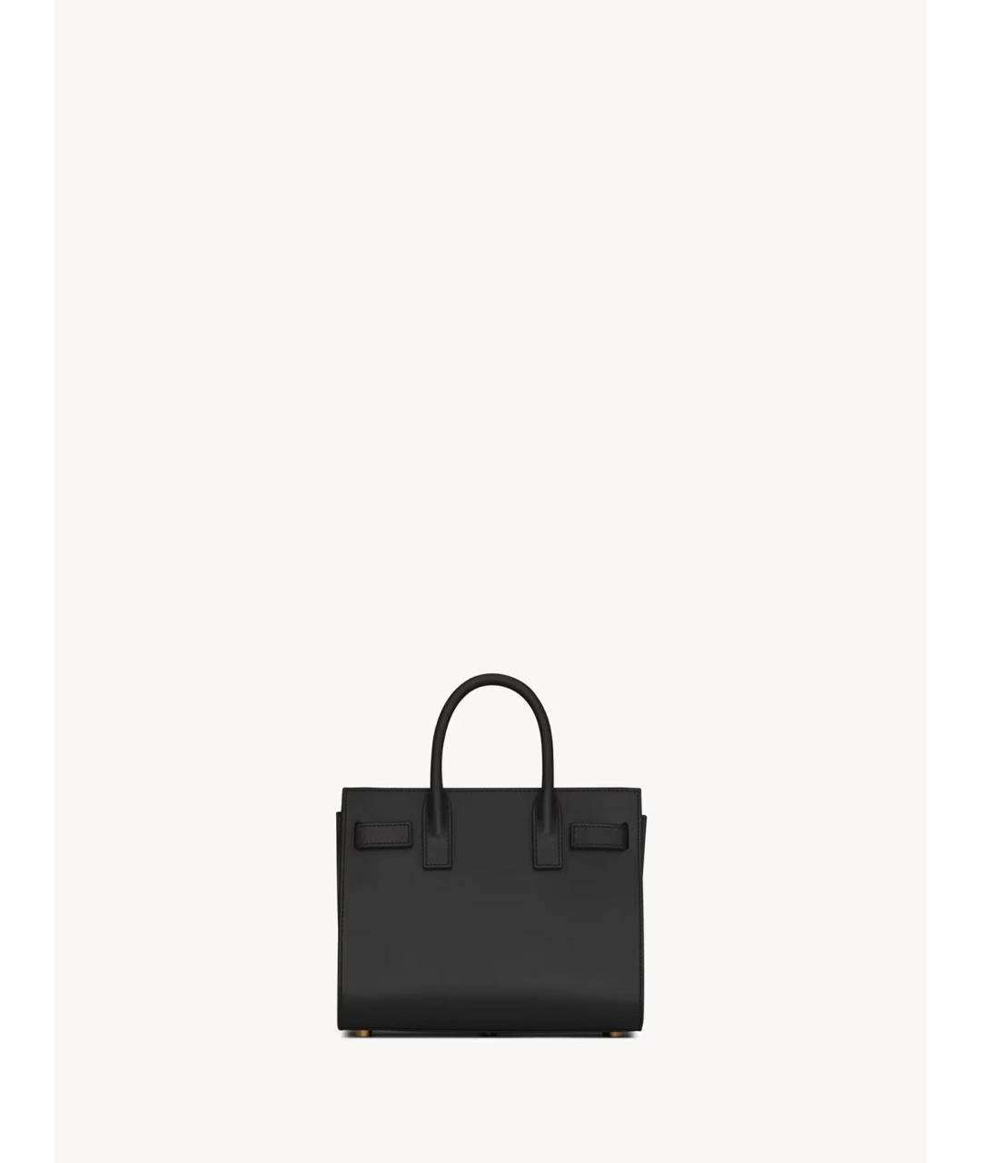 SAINT LAURENT Черная кожаная сумка тоут, фото 3
