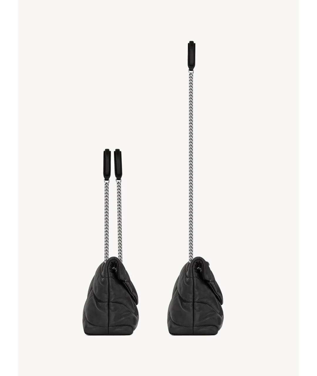 SAINT LAURENT Черная кожаная сумка через плечо, фото 2