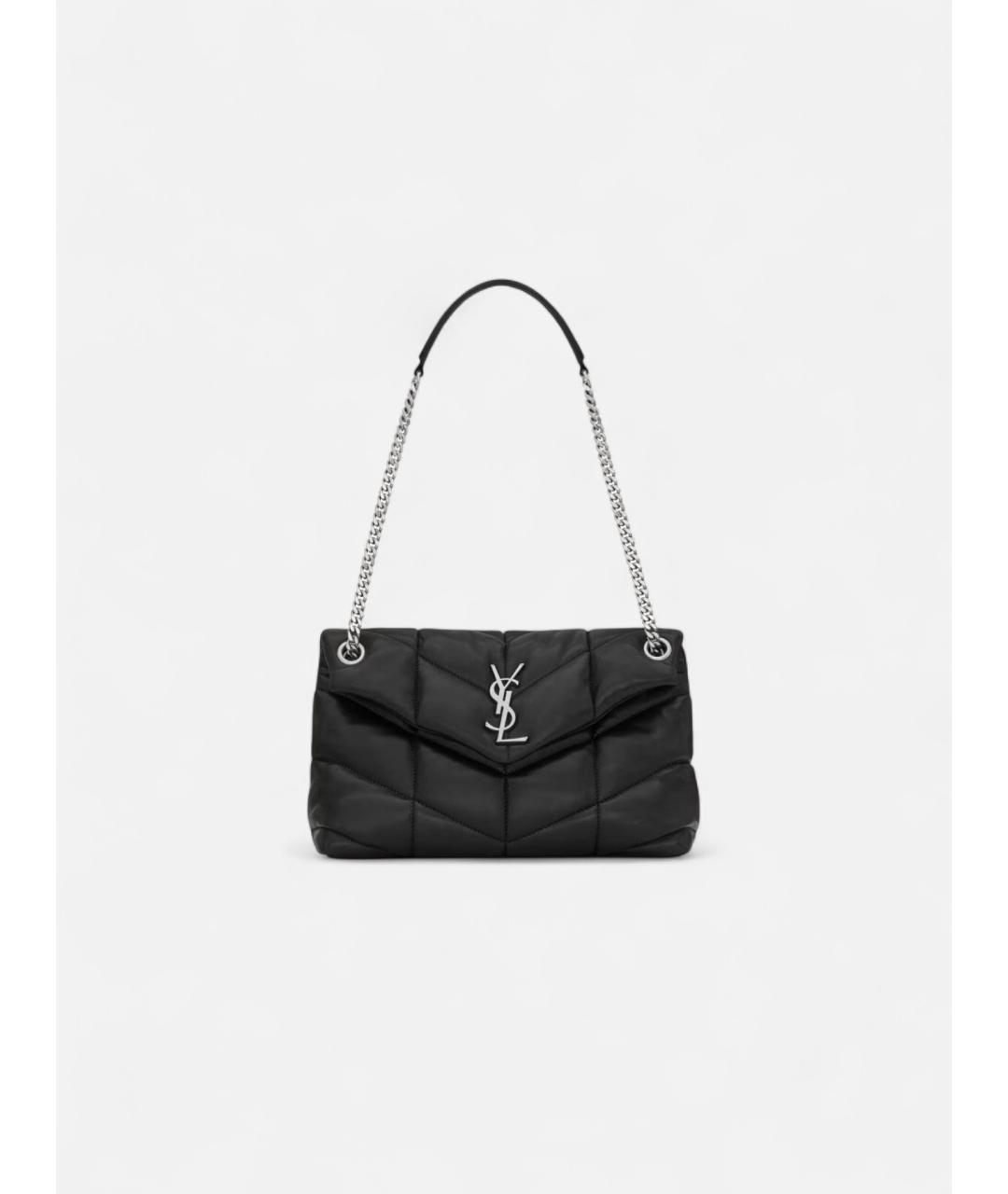 SAINT LAURENT Черная кожаная сумка через плечо, фото 4