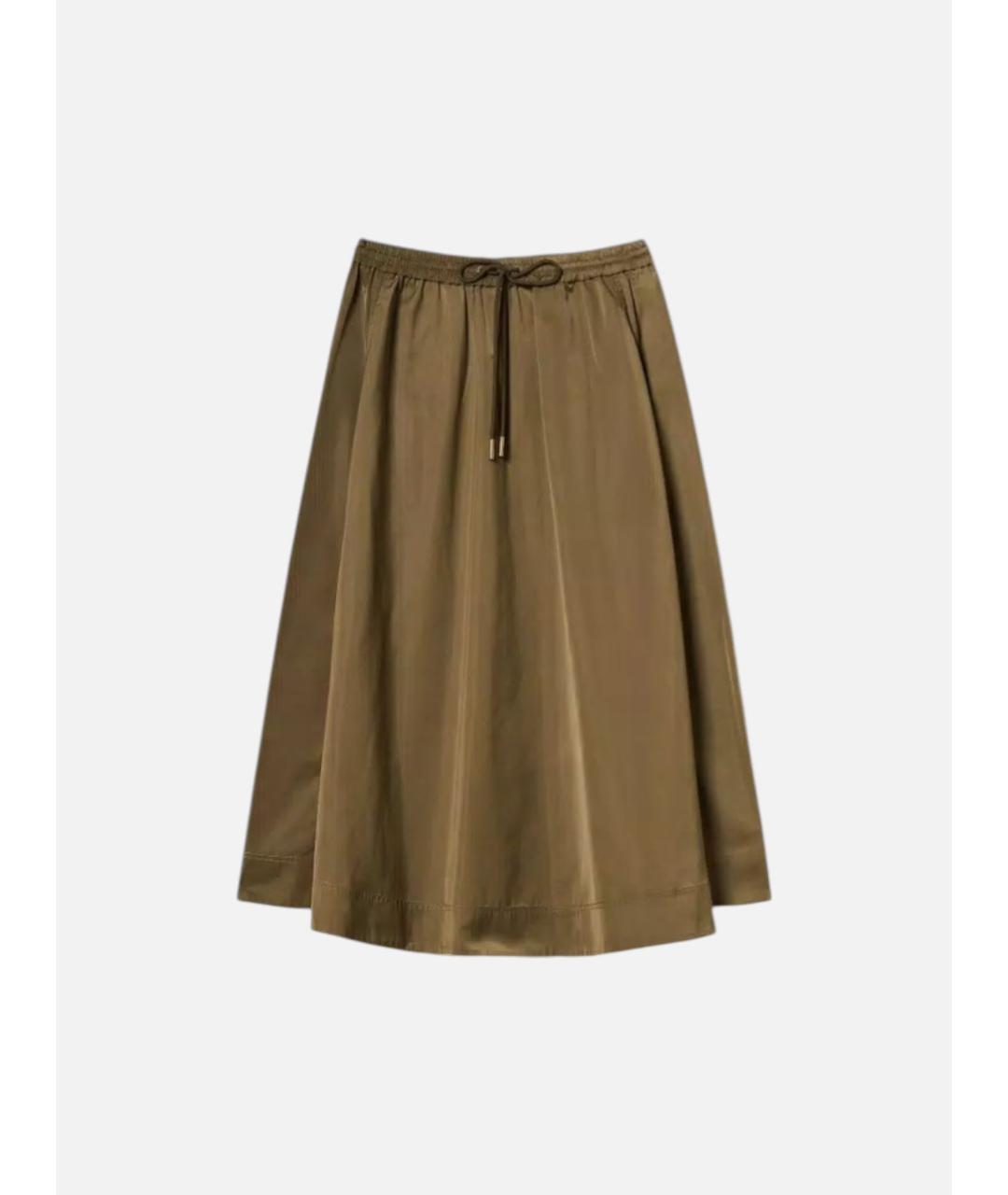 TWIN-SET Хаки полиэстеровая юбка миди, фото 1