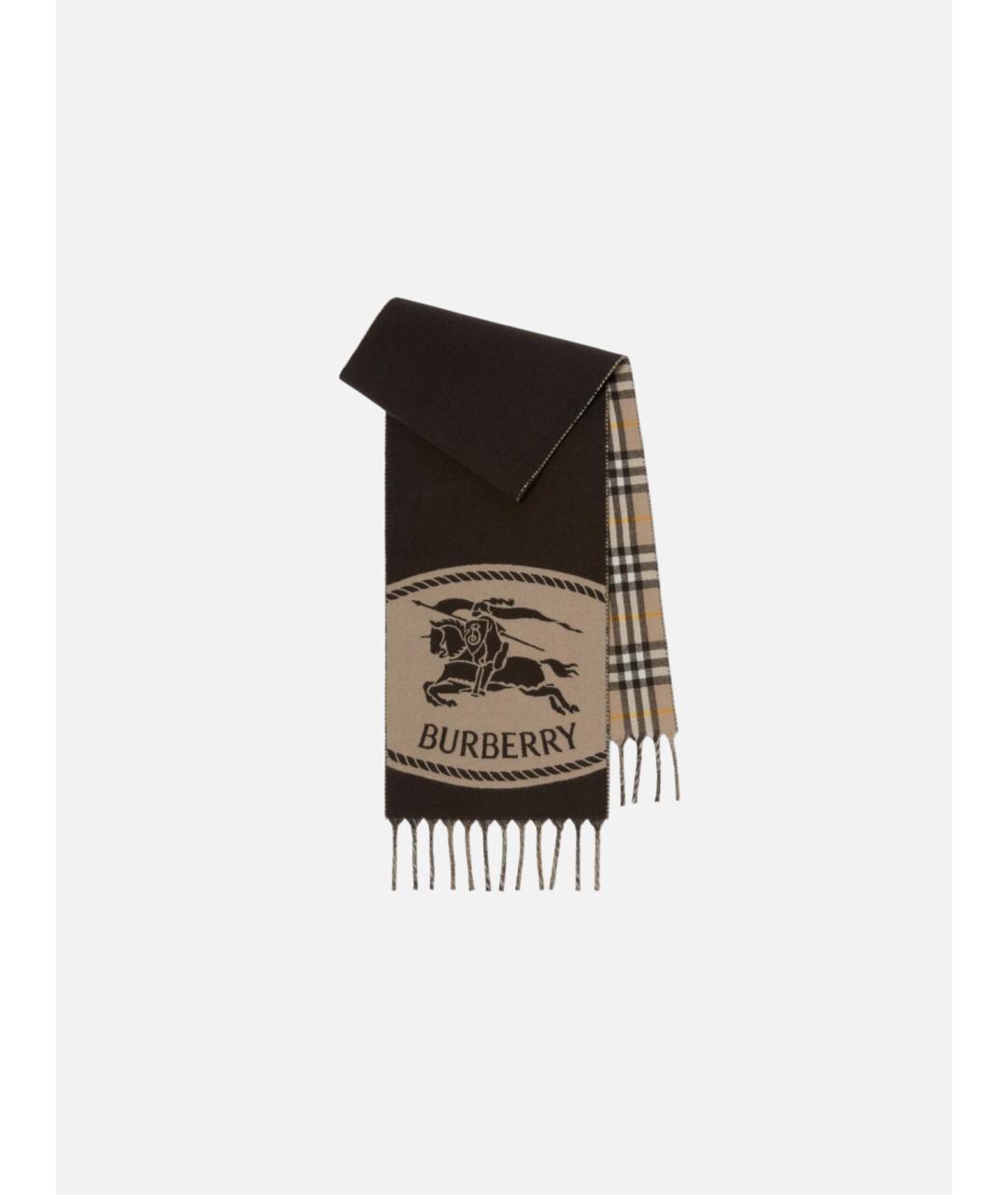 BURBERRY Коричневый кашемировый шарф, фото 5