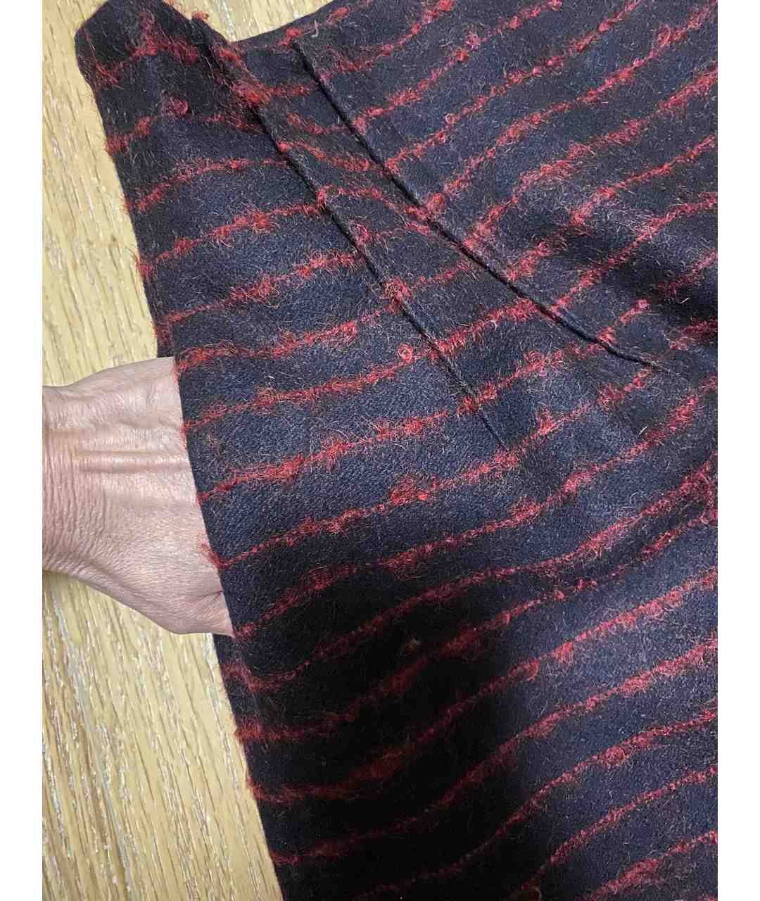 JIL SANDER Бордовая шерстяная юбка мини, фото 6