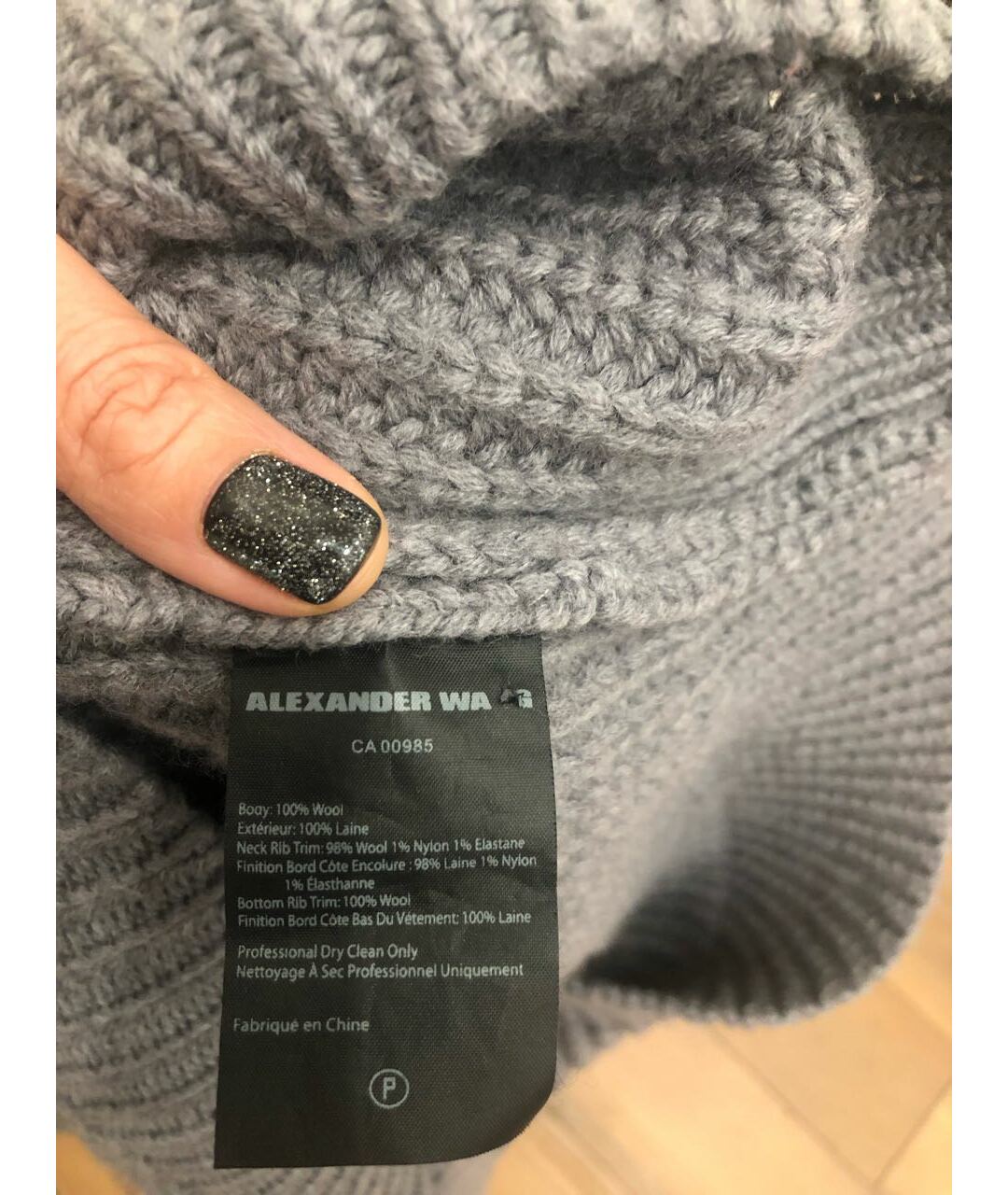 ALEXANDER WANG Серый шерстяной джемпер / свитер, фото 3