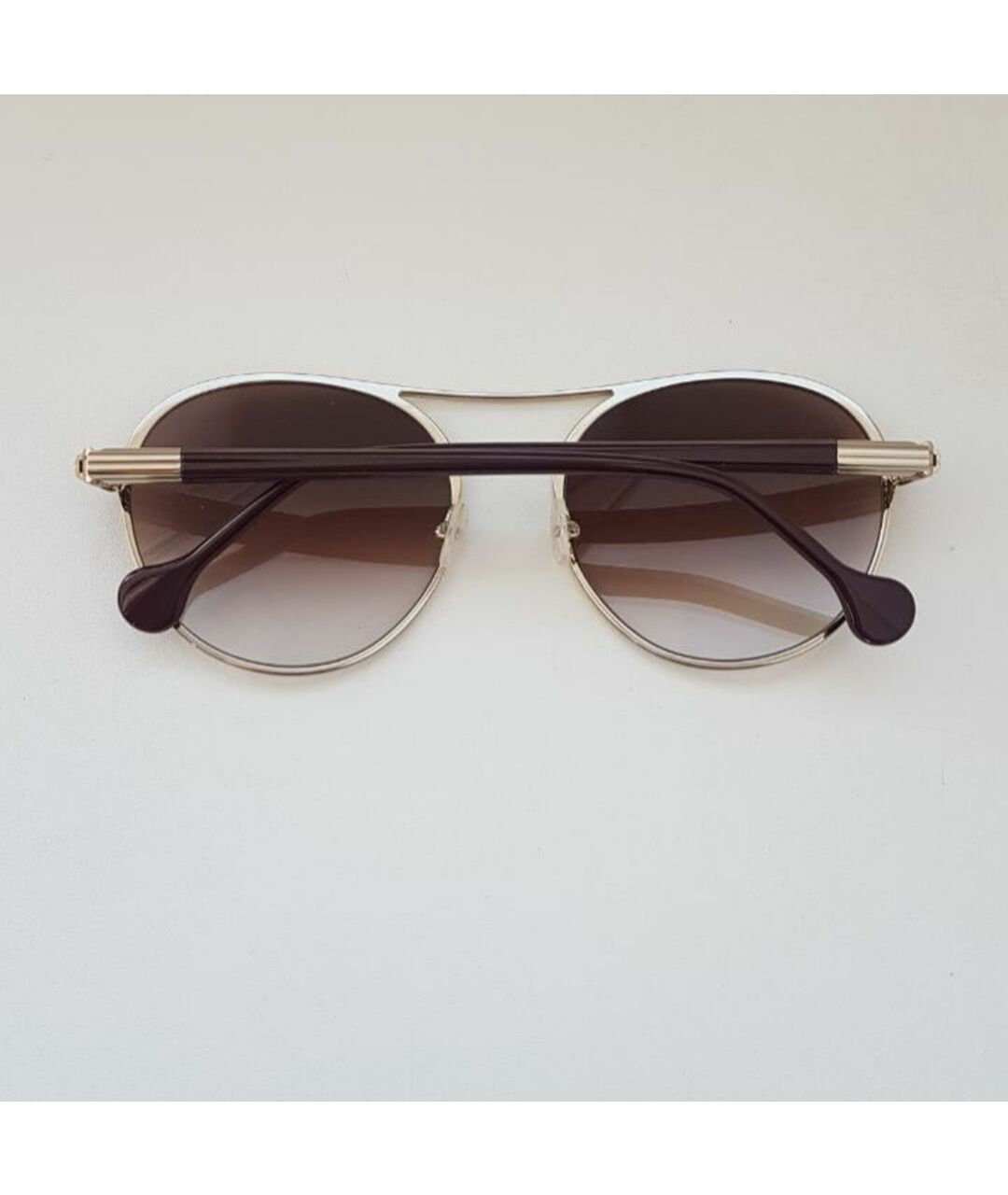 SALVATORE FERRAGAMO Золотые металлические солнцезащитные очки, фото 5
