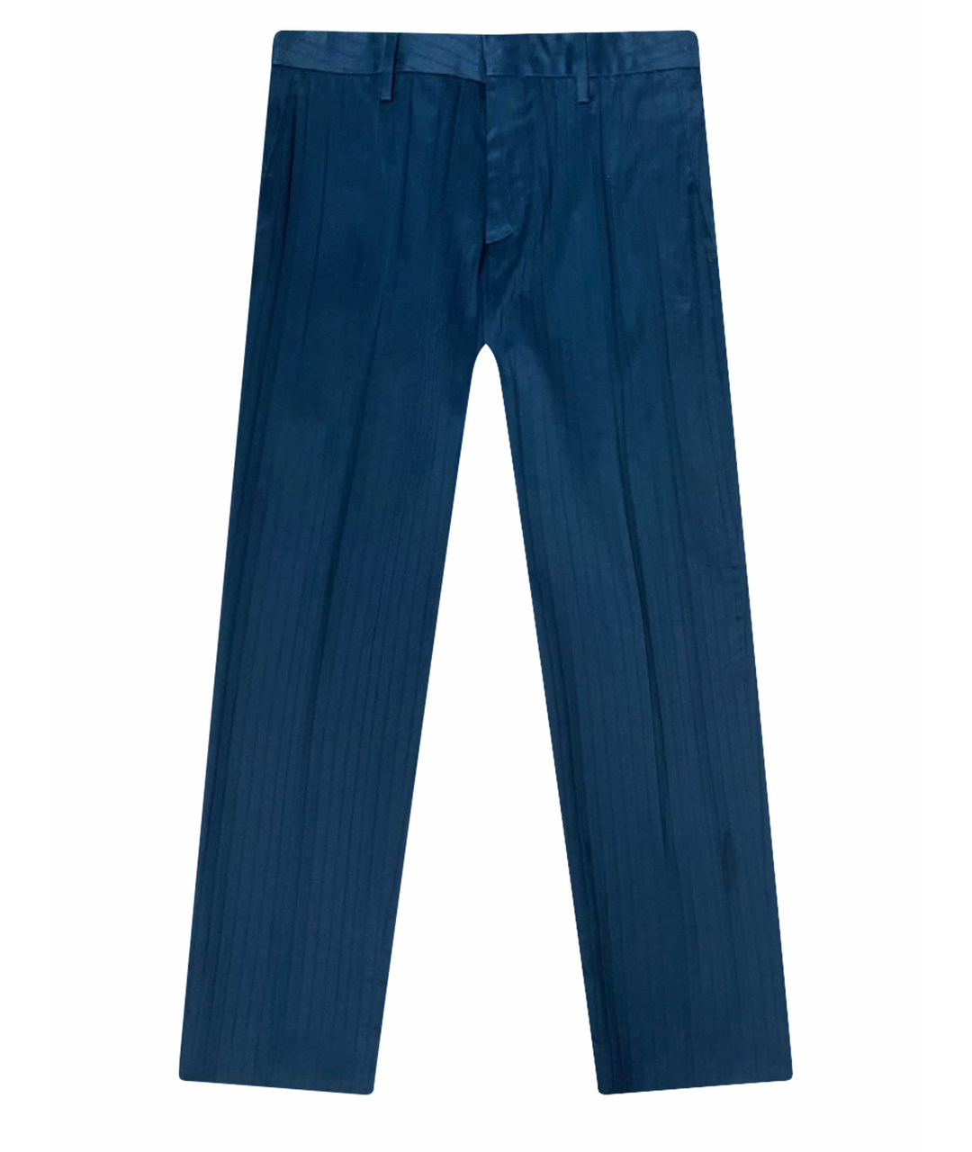 DOLCE&GABBANA Темно-синие хлопко-эластановые классические брюки, фото 1