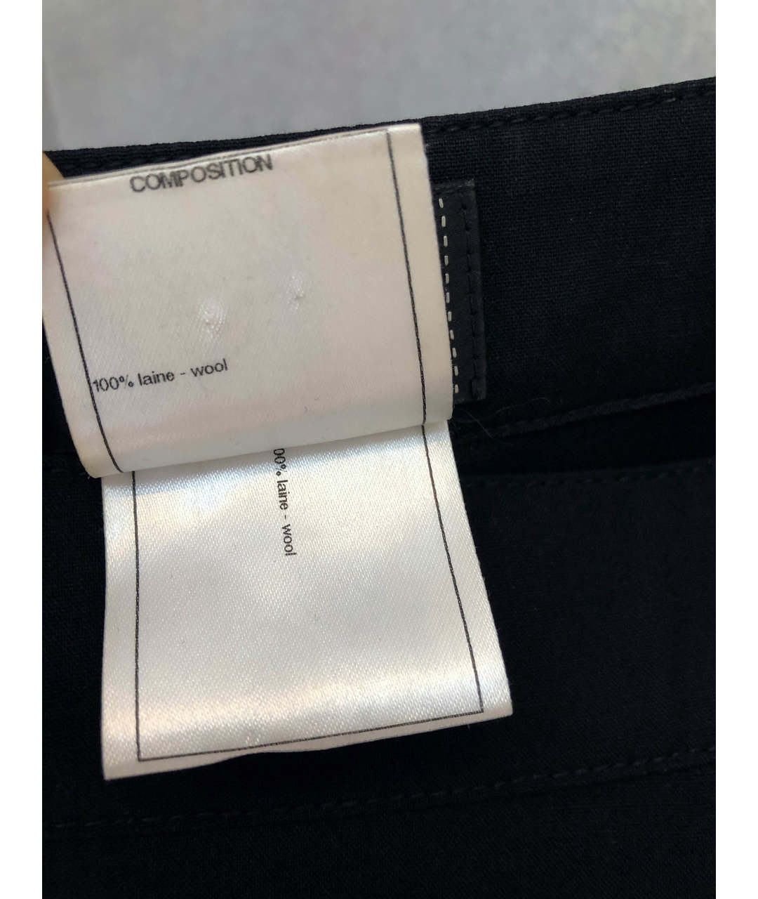 CHANEL PRE-OWNED Черные шерстяные брюки широкие, фото 6