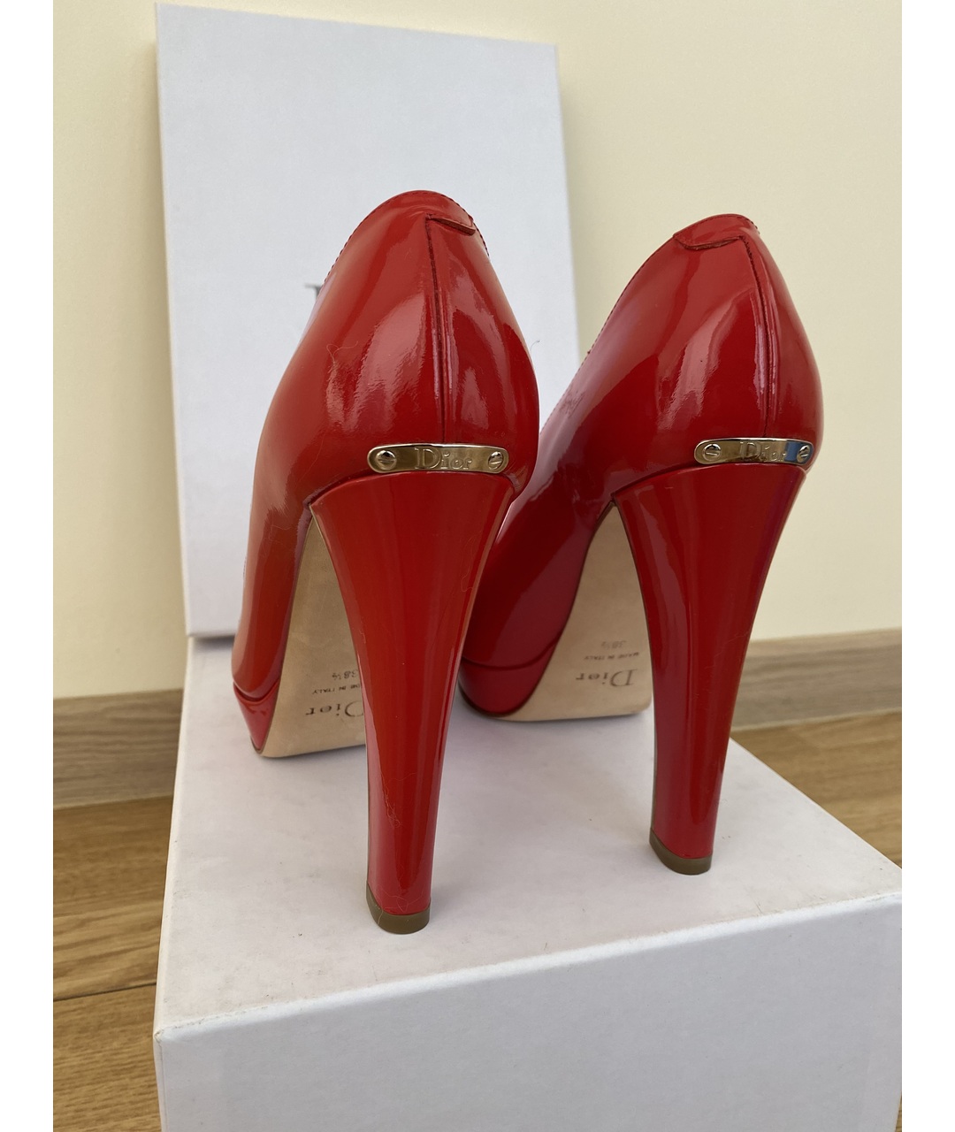 CHRISTIAN DIOR PRE-OWNED Красные туфли из лакированной кожи, фото 4