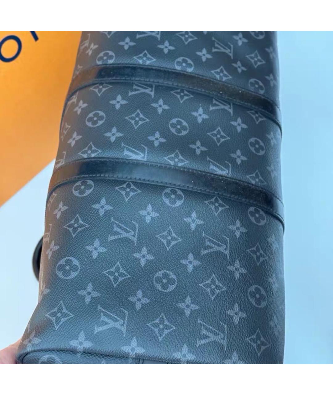 LOUIS VUITTON Черная кожаная сумка тоут, фото 3