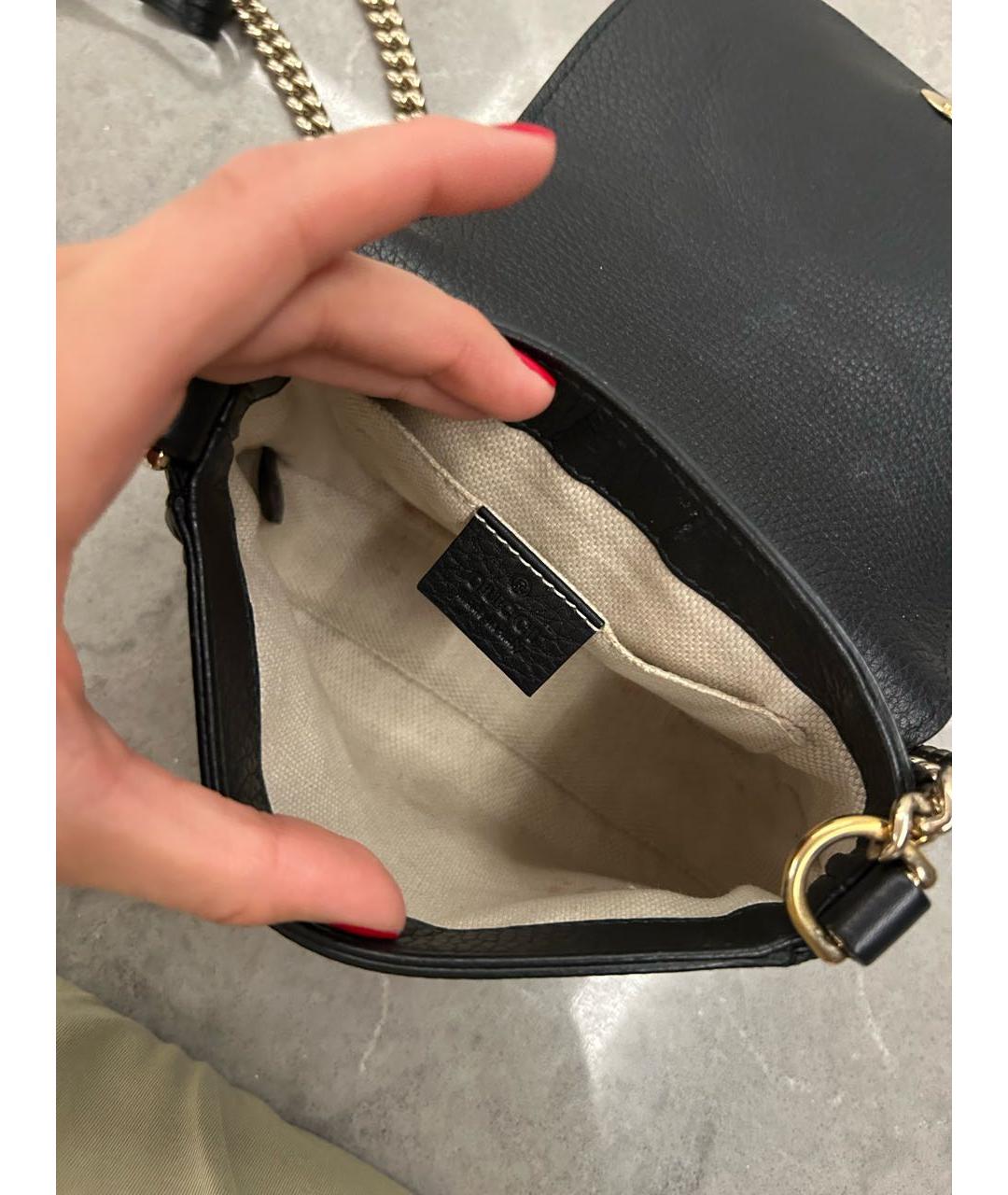 GUCCI Черная кожаная поясная сумка, фото 4