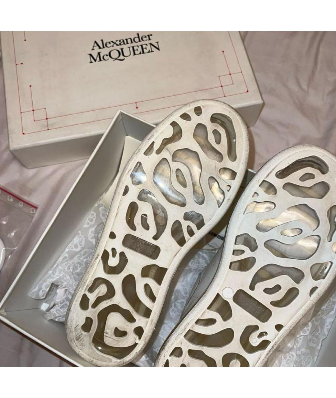 ALEXANDER MCQUEEN Белые кожаные кеды, фото 4