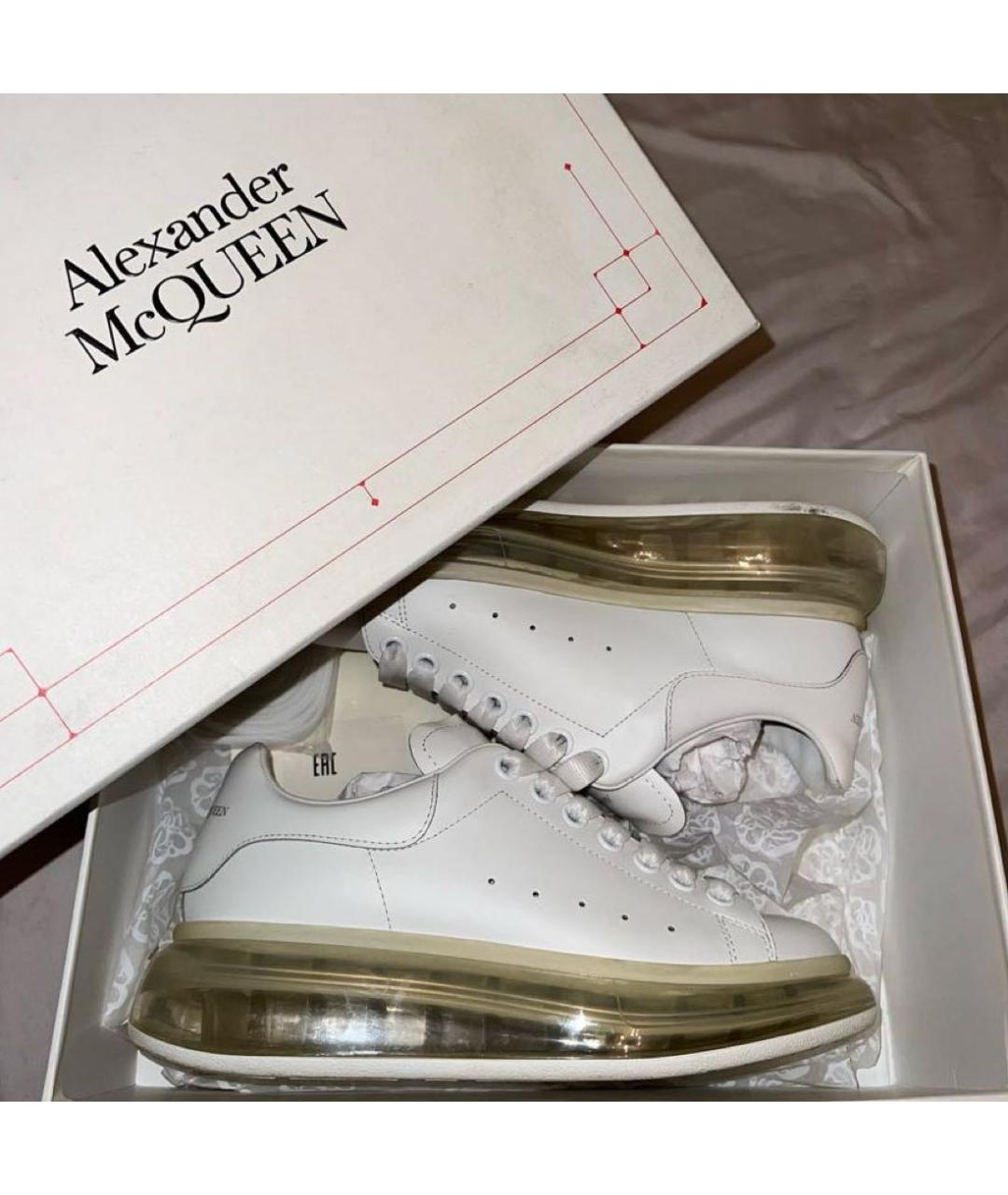 ALEXANDER MCQUEEN Белые кожаные кеды, фото 3