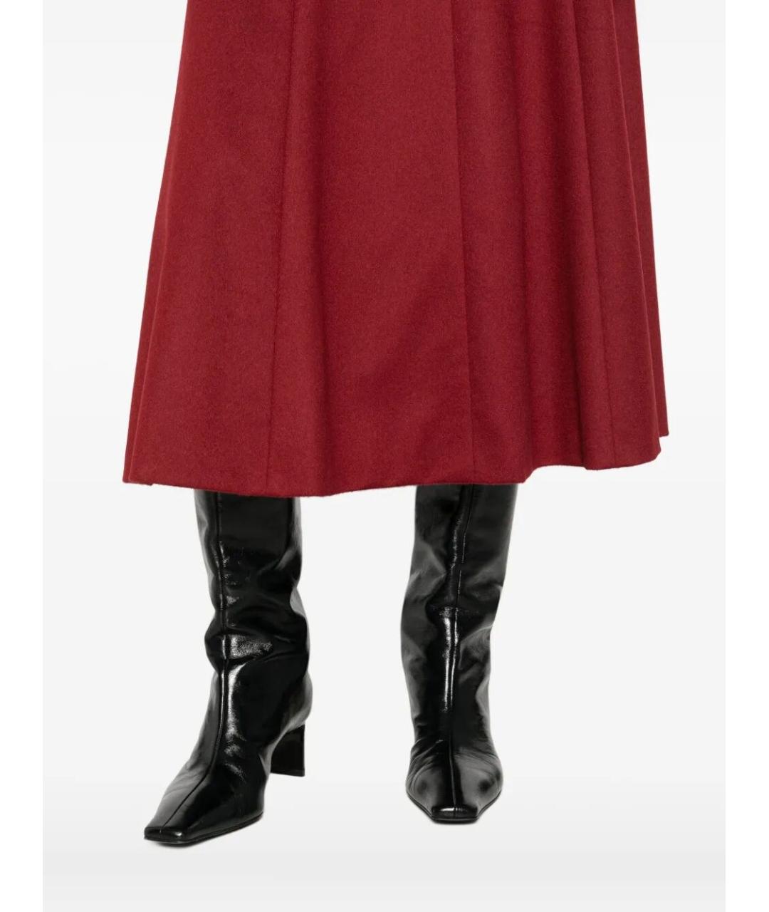 MAX MARA Красная шерстяная юбка макси, фото 3