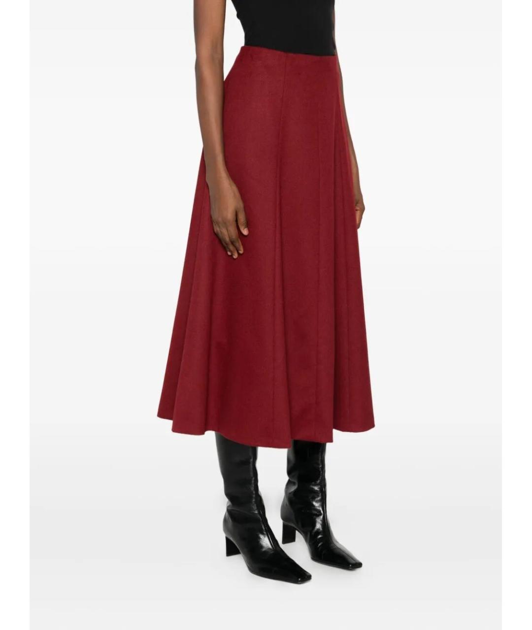 MAX MARA Красная шерстяная юбка макси, фото 4