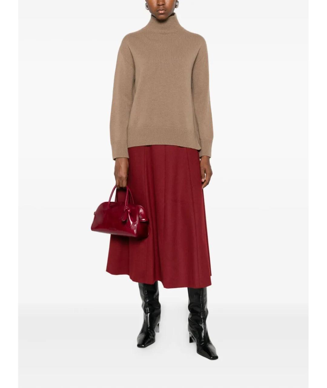 MAX MARA Красная шерстяная юбка макси, фото 2