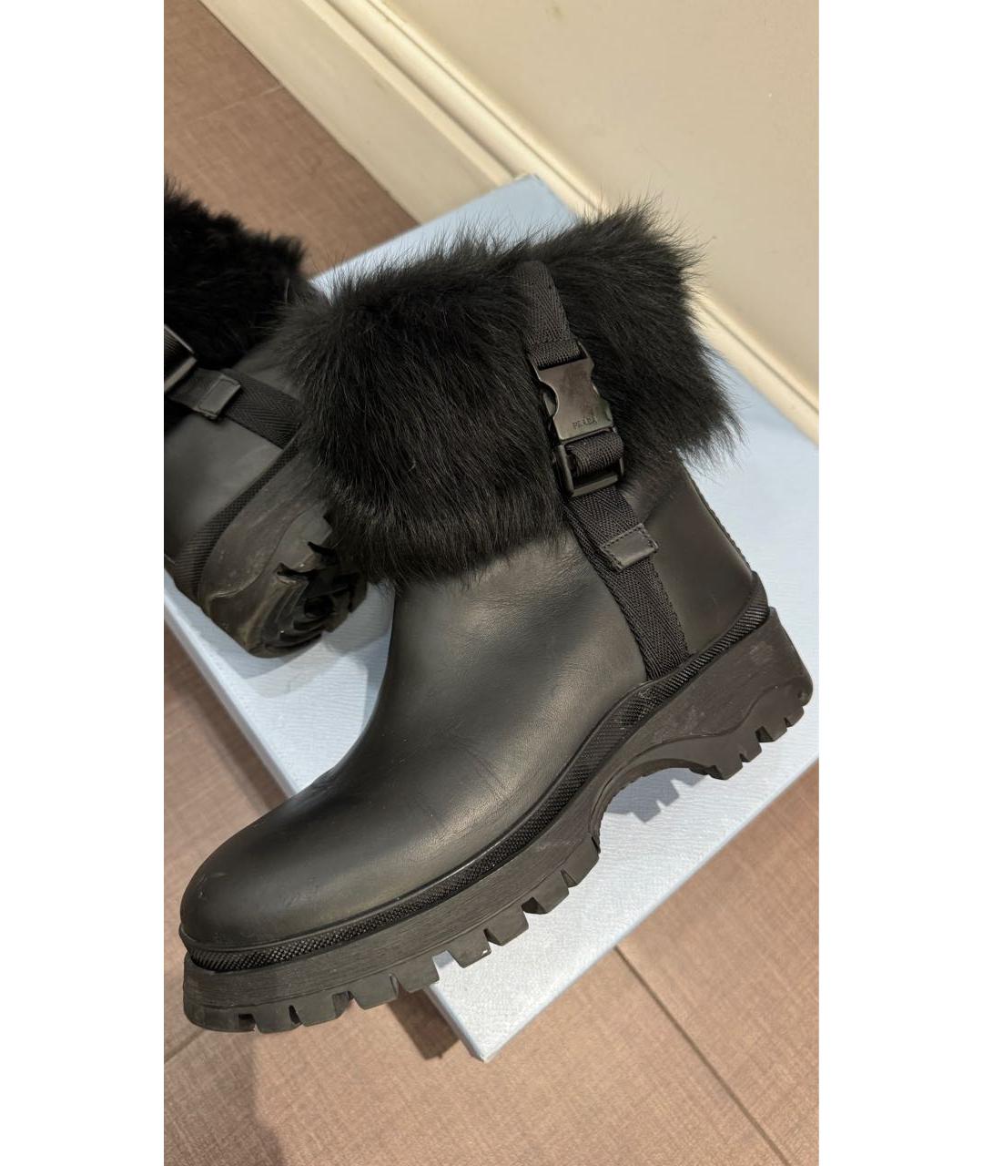 PRADA Черные кожаные сапоги, фото 9