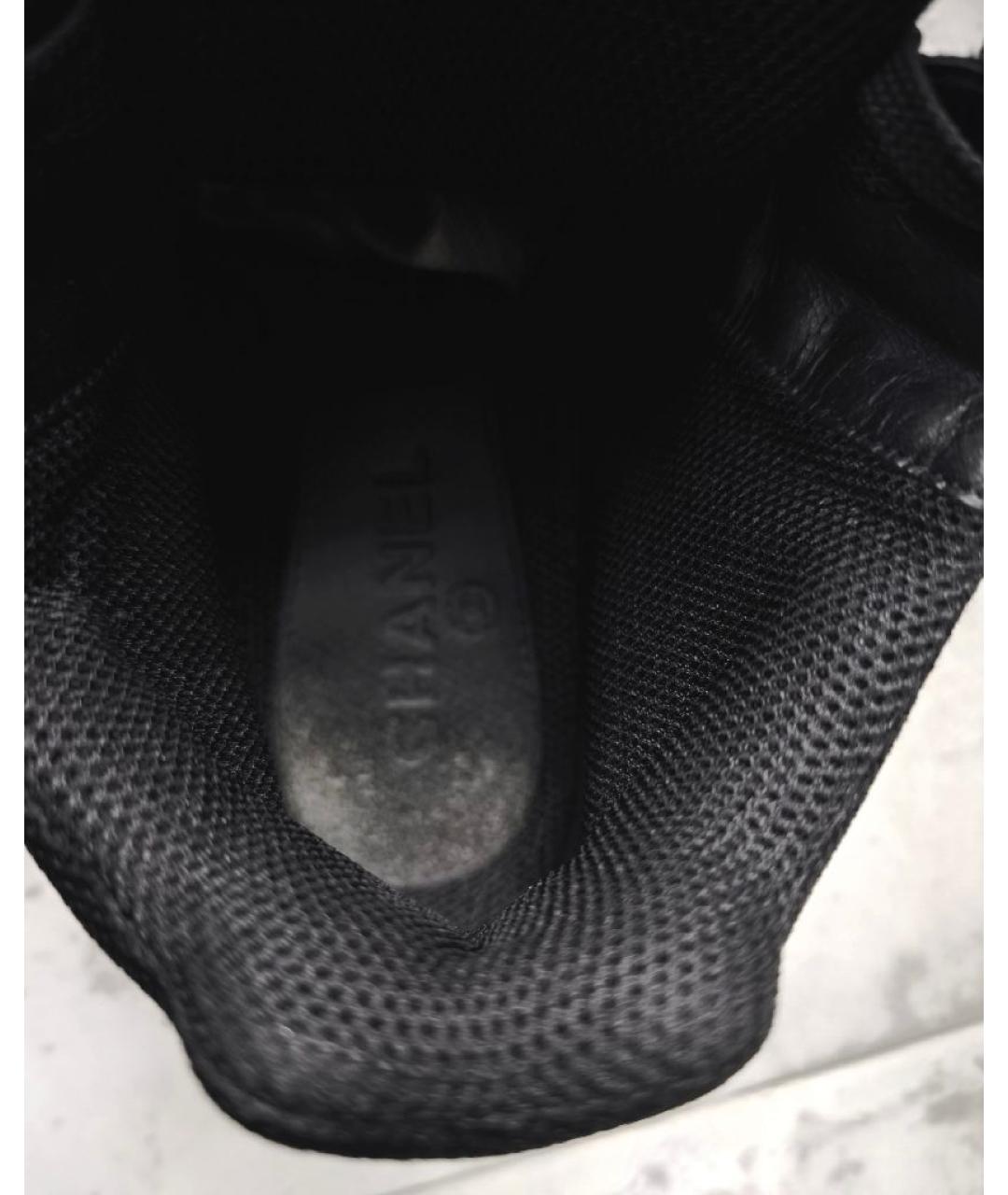 CHANEL Черные кожаные кроссовки, фото 8