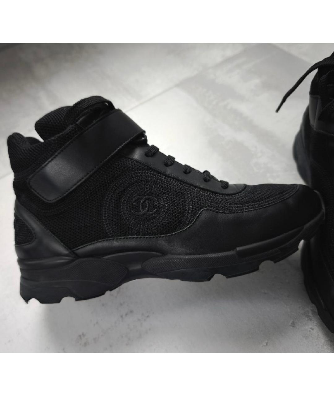 CHANEL Черные кожаные кроссовки, фото 10