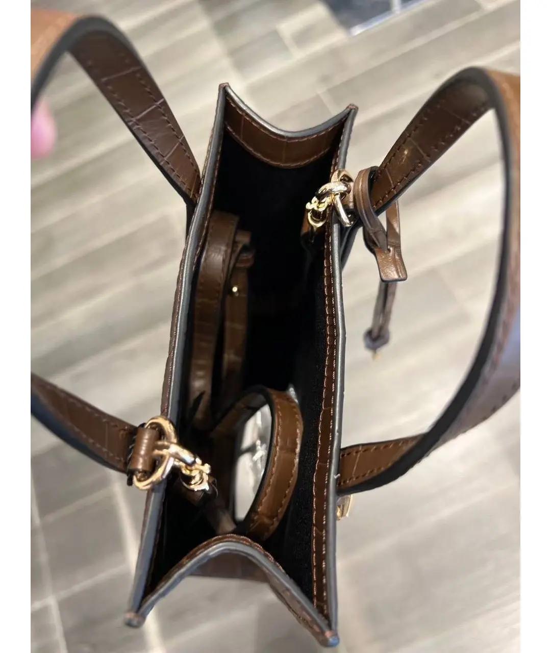 MARC JACOBS Коричневая кожаная сумка с короткими ручками, фото 3