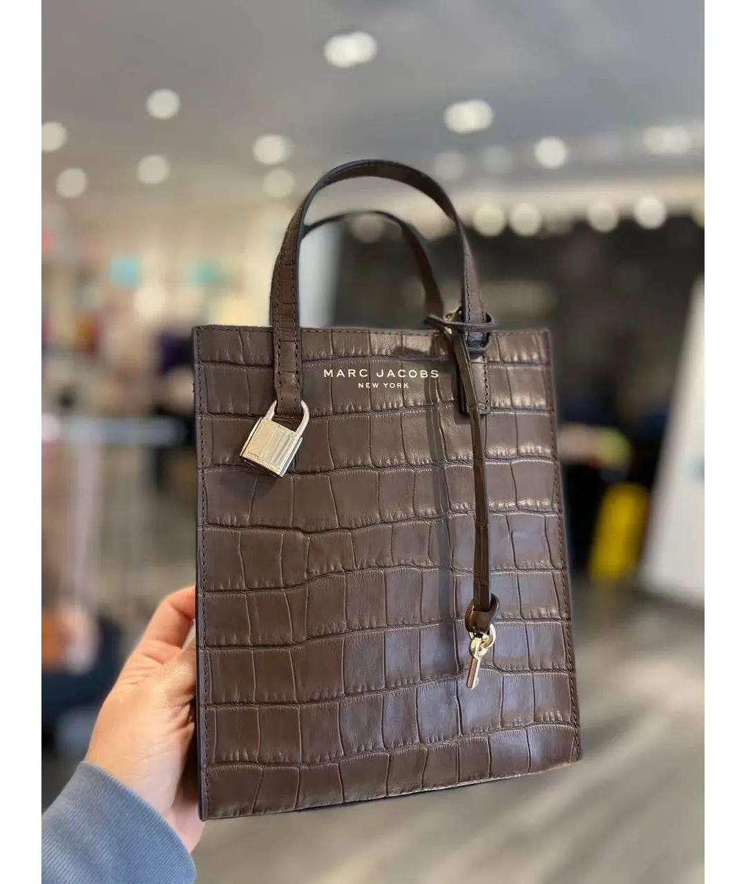 MARC JACOBS Коричневая кожаная сумка с короткими ручками, фото 4