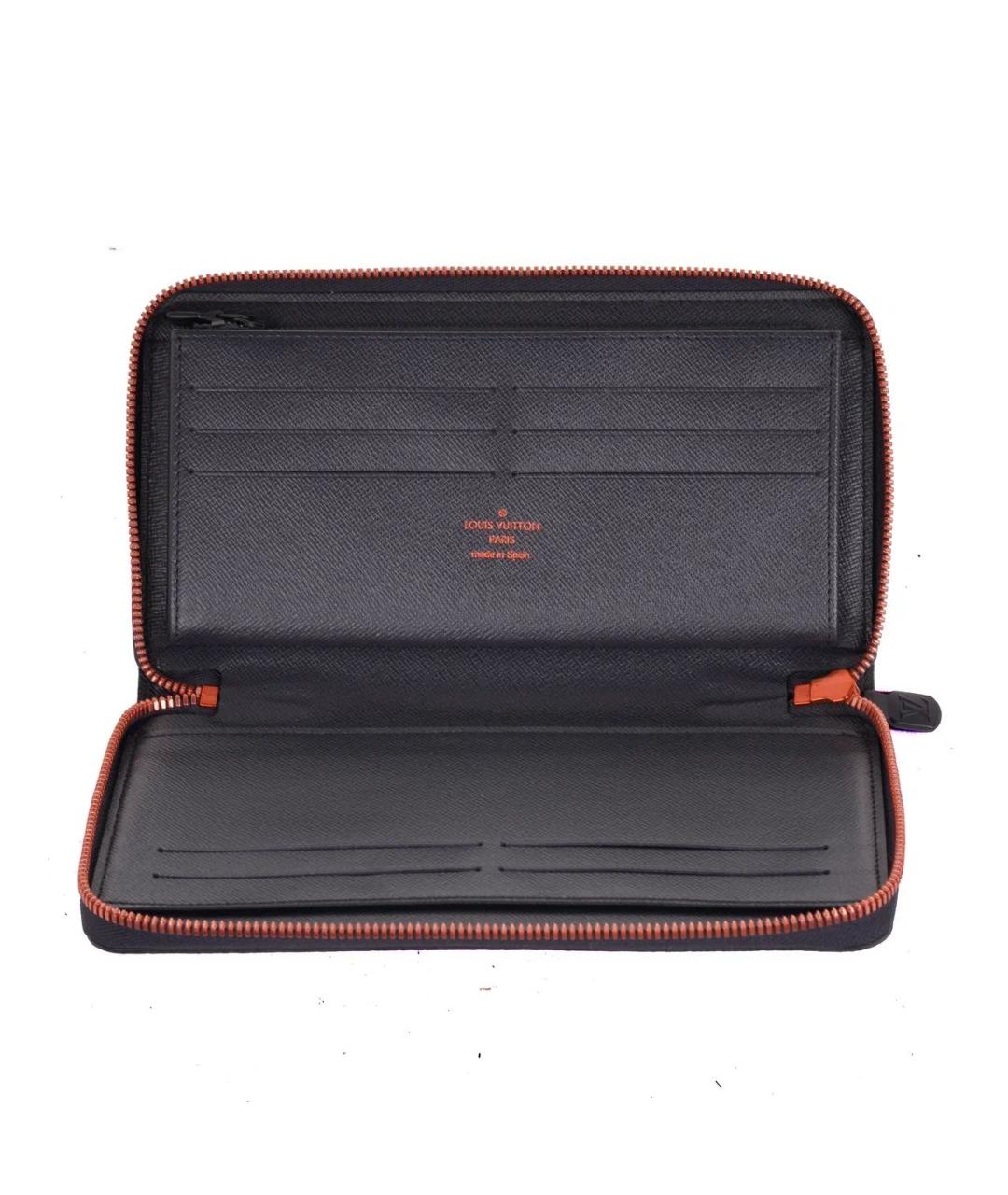 LOUIS VUITTON Темно-синий кожаный кошелек, фото 4