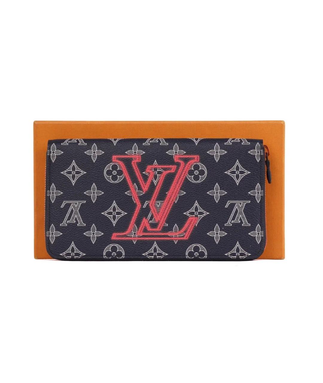 LOUIS VUITTON Темно-синий кожаный кошелек, фото 2