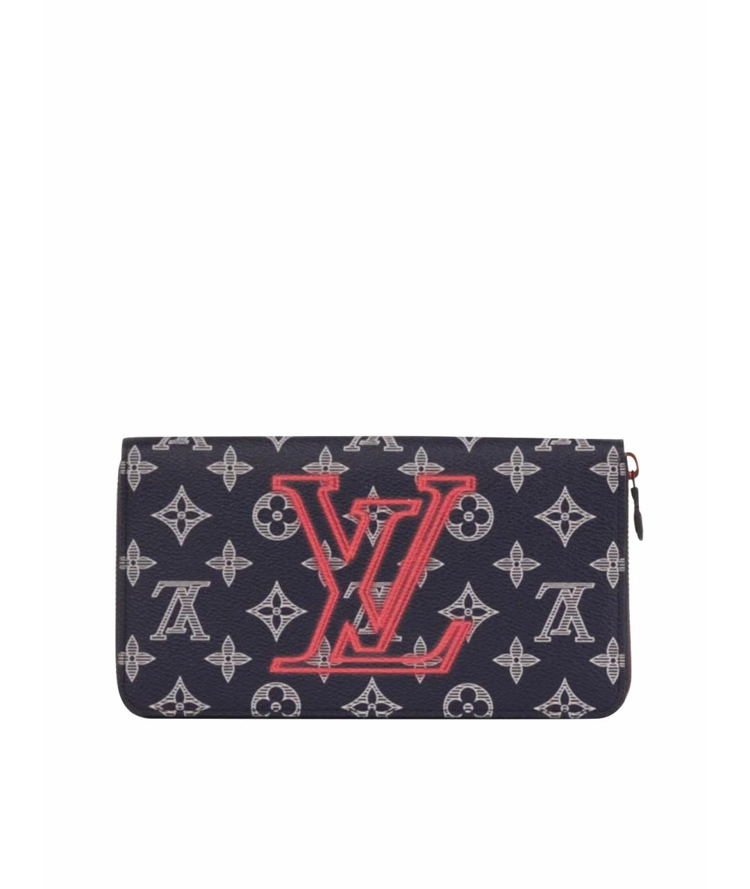 LOUIS VUITTON Темно-синий кожаный кошелек, фото 9