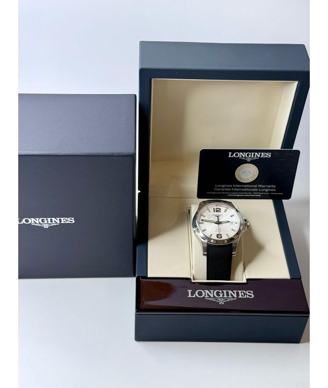LONGINES Белые металлические часы, фото 2