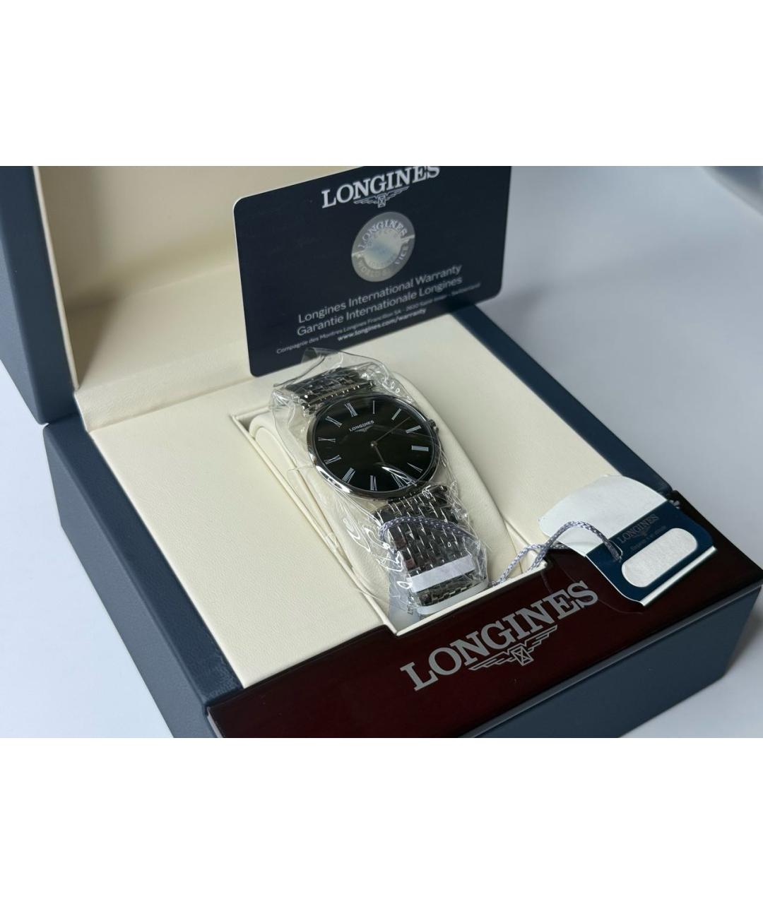 LONGINES Черные металлические часы, фото 2